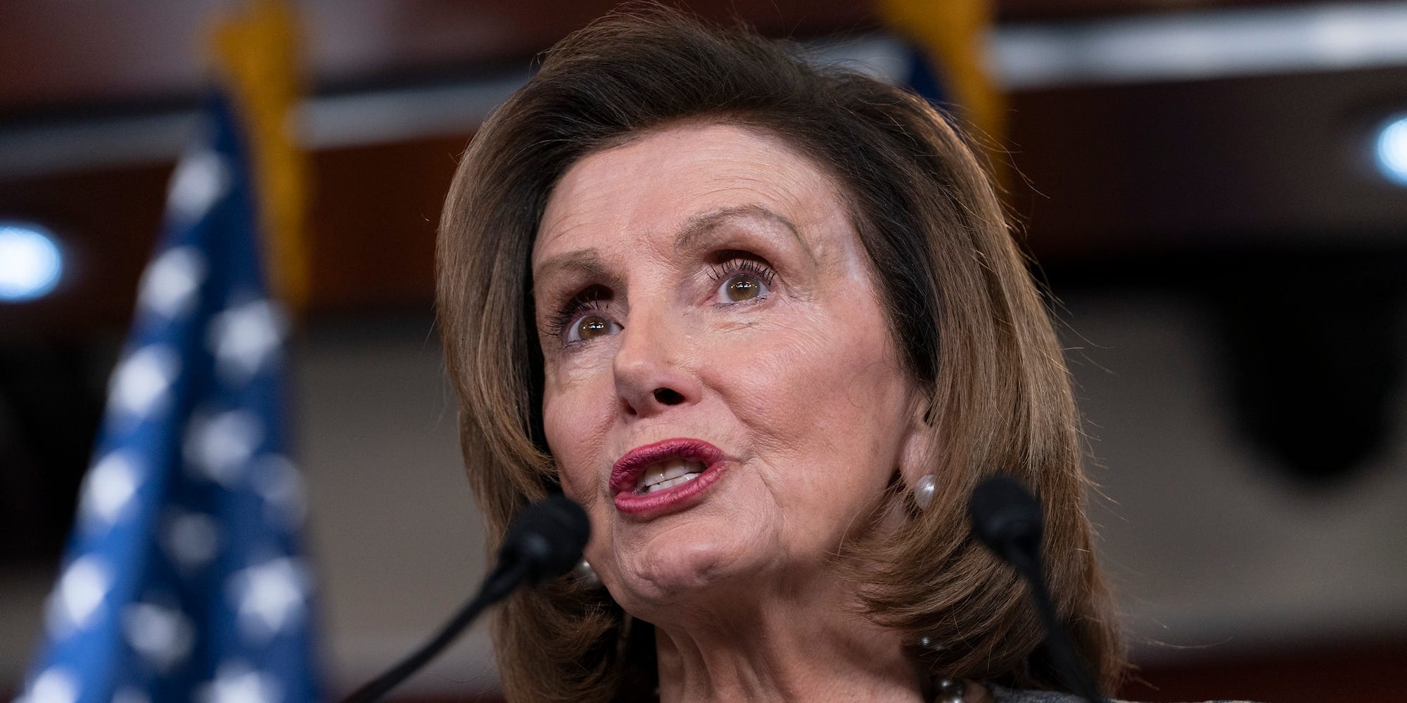 House Speaker Nancy Pelosi at her weekly press conference on Capitol Hill on March 3, 2022.