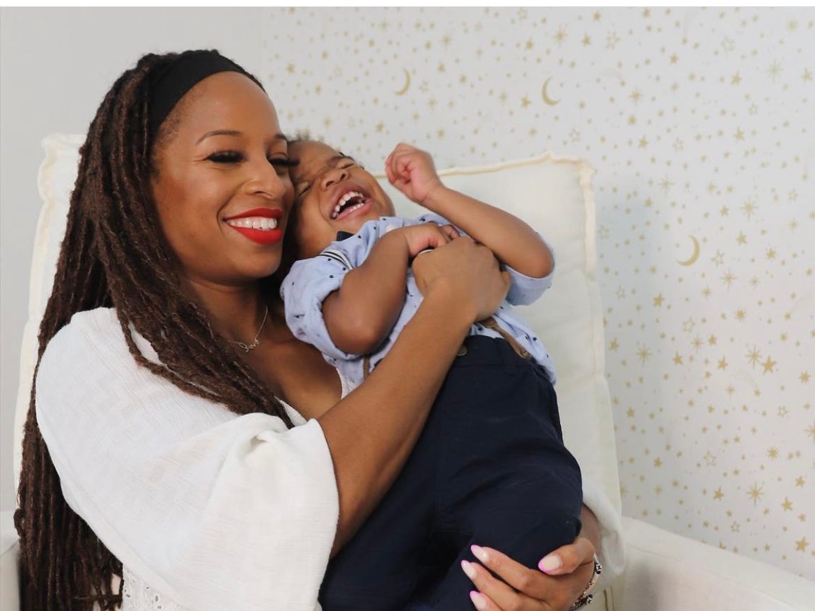 Natasha Hastings and her son