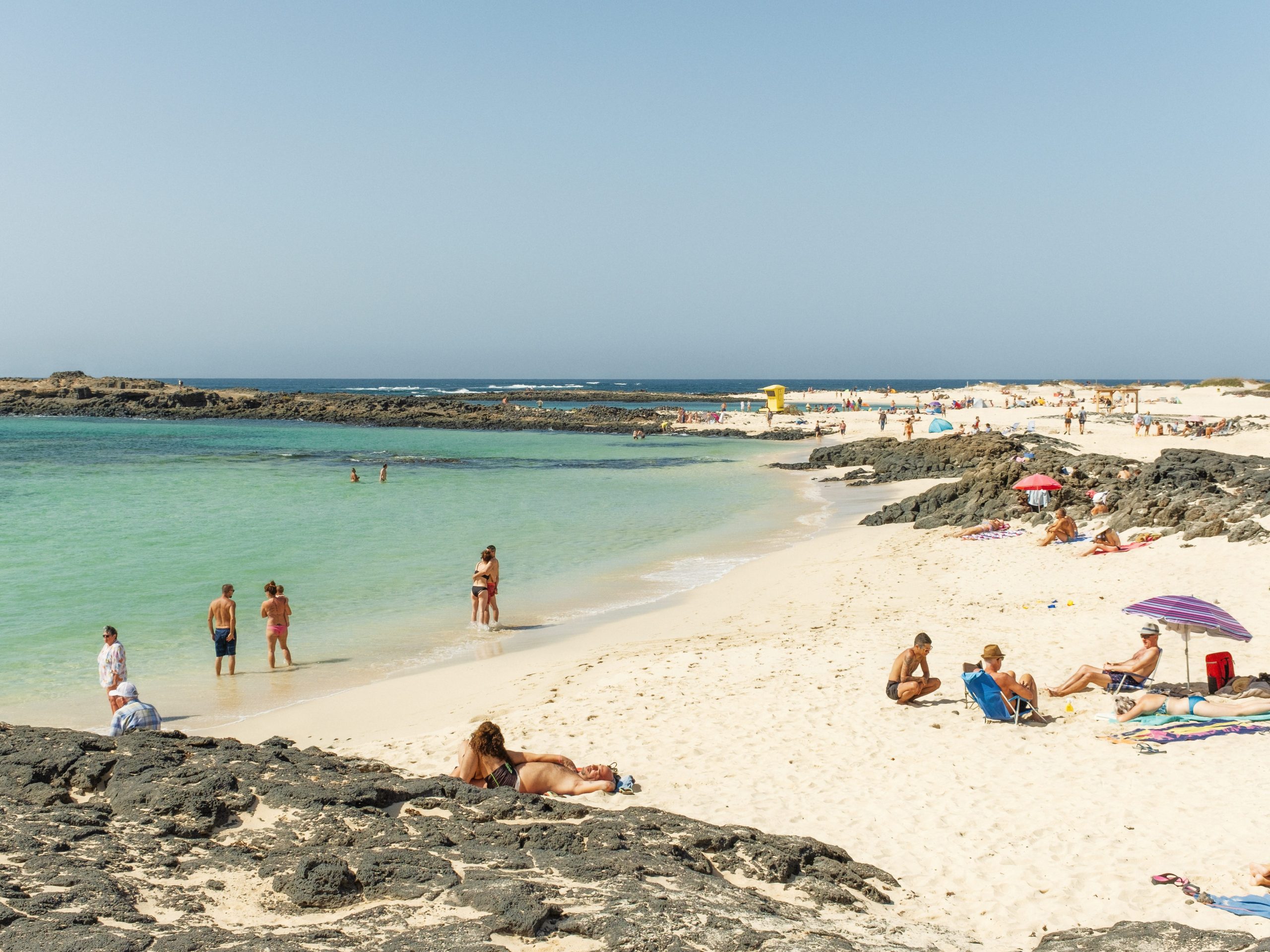 People on the beach on Fuerteventura, Canary islands