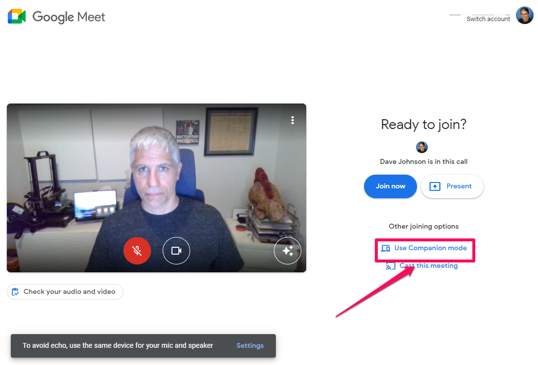 Google Meet in Chrome