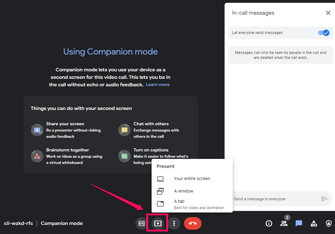 Google Meet in Chrome