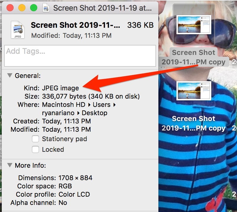 Screenshot of the Mac file Info panel.