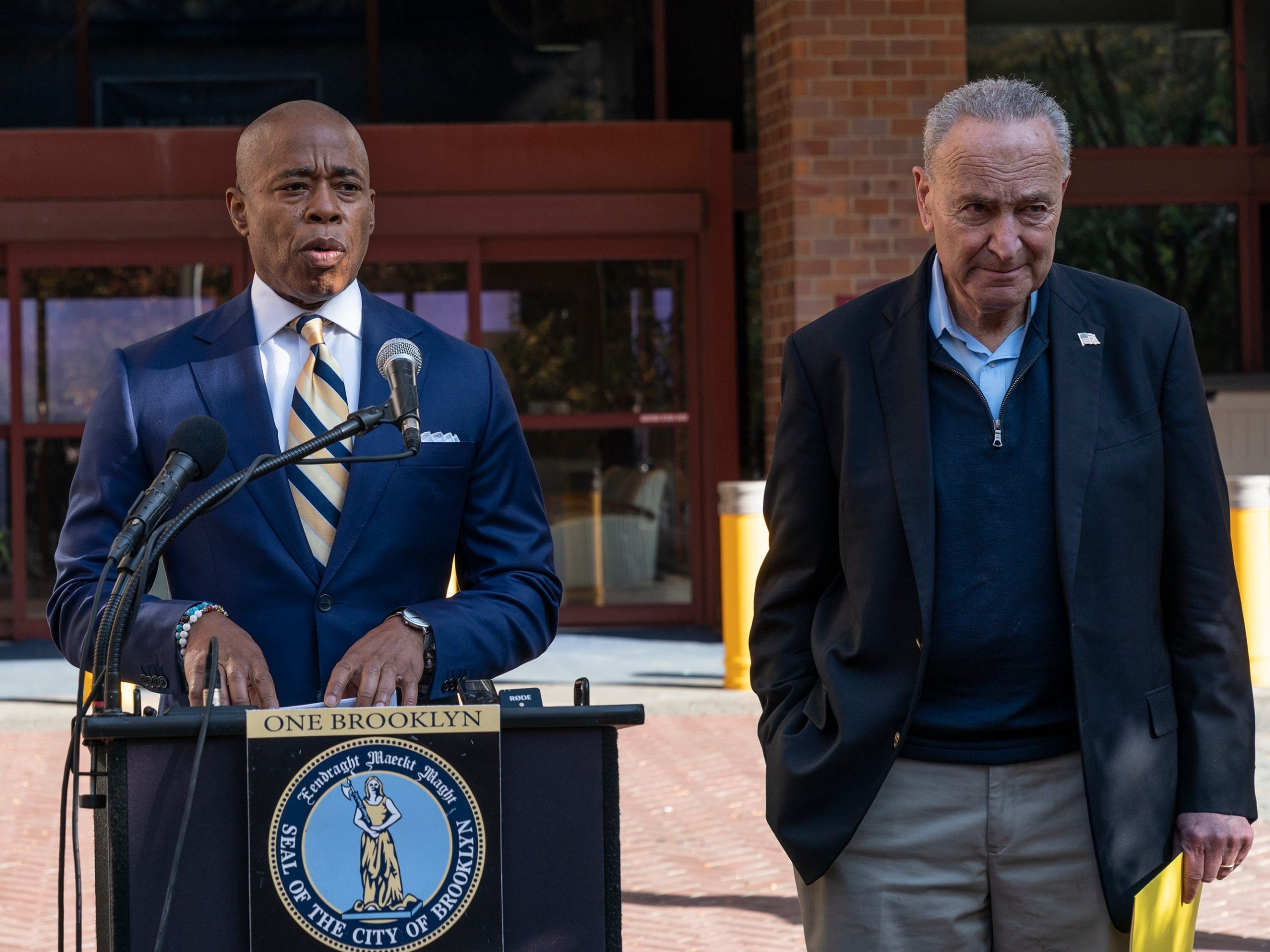 New York Mayor Eric Adams with Sen. Chuck Schumer