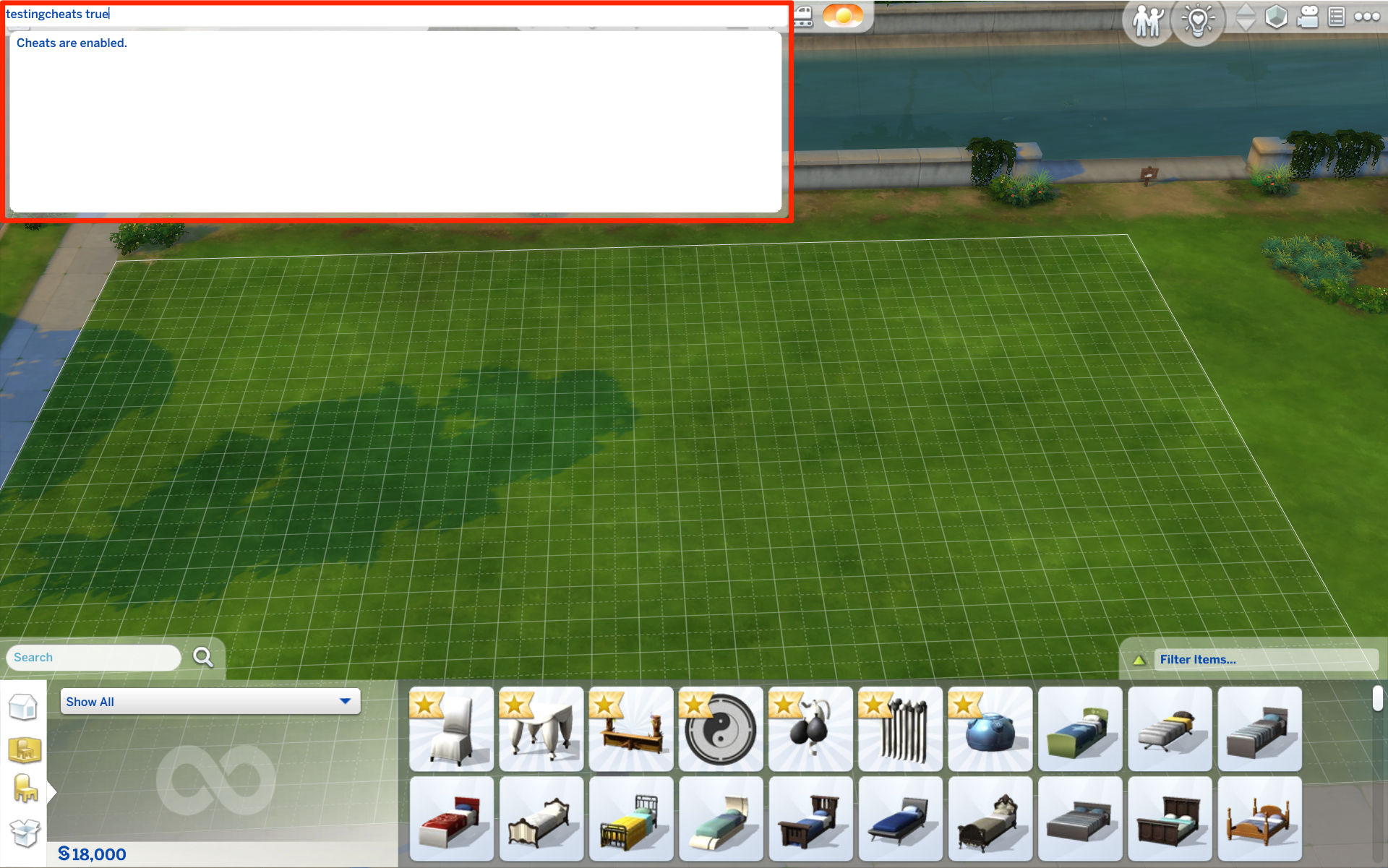 The cheats menu in The Sims 4.