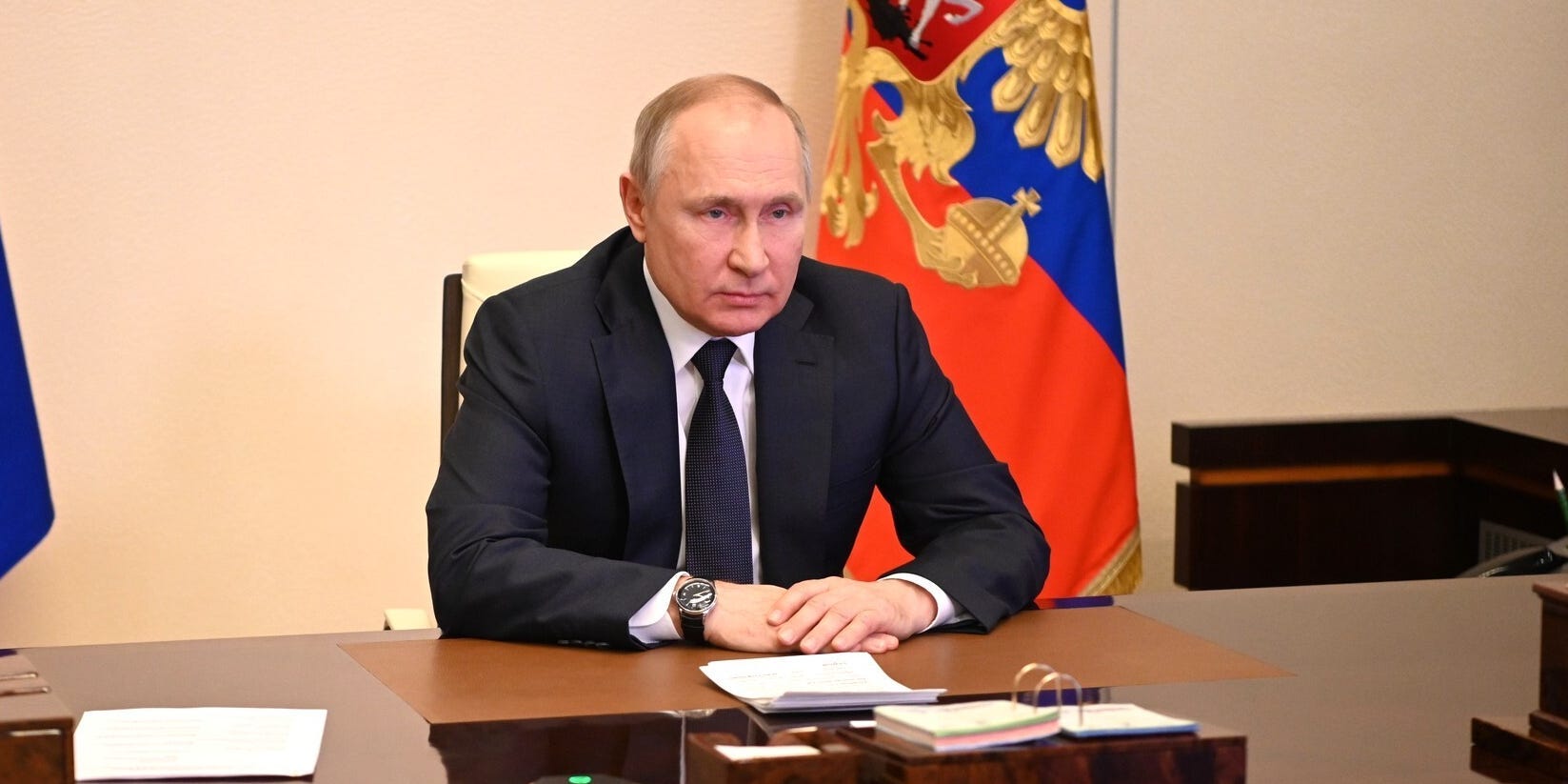 Russian President Vladimir Putin seen on March 03, 2022 in Moscow, Russia.