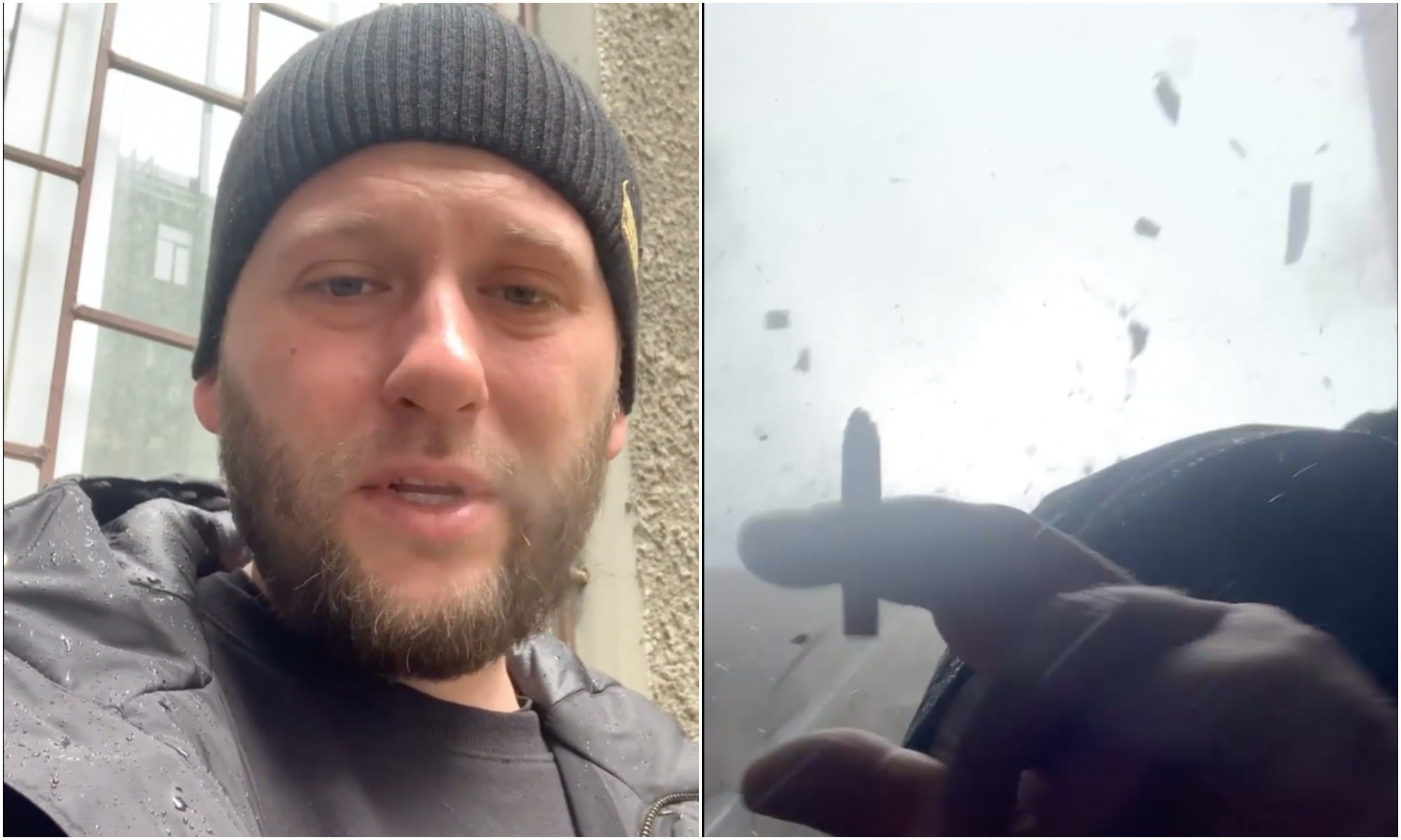 Nikita Demenkov took cover from a missile in an Instagram video.