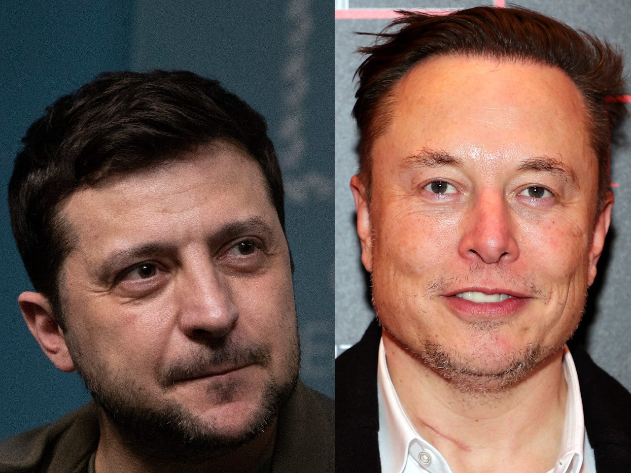 Ukrainian President Volodymyr Zelensky and Tesla CEO Elon Musk.