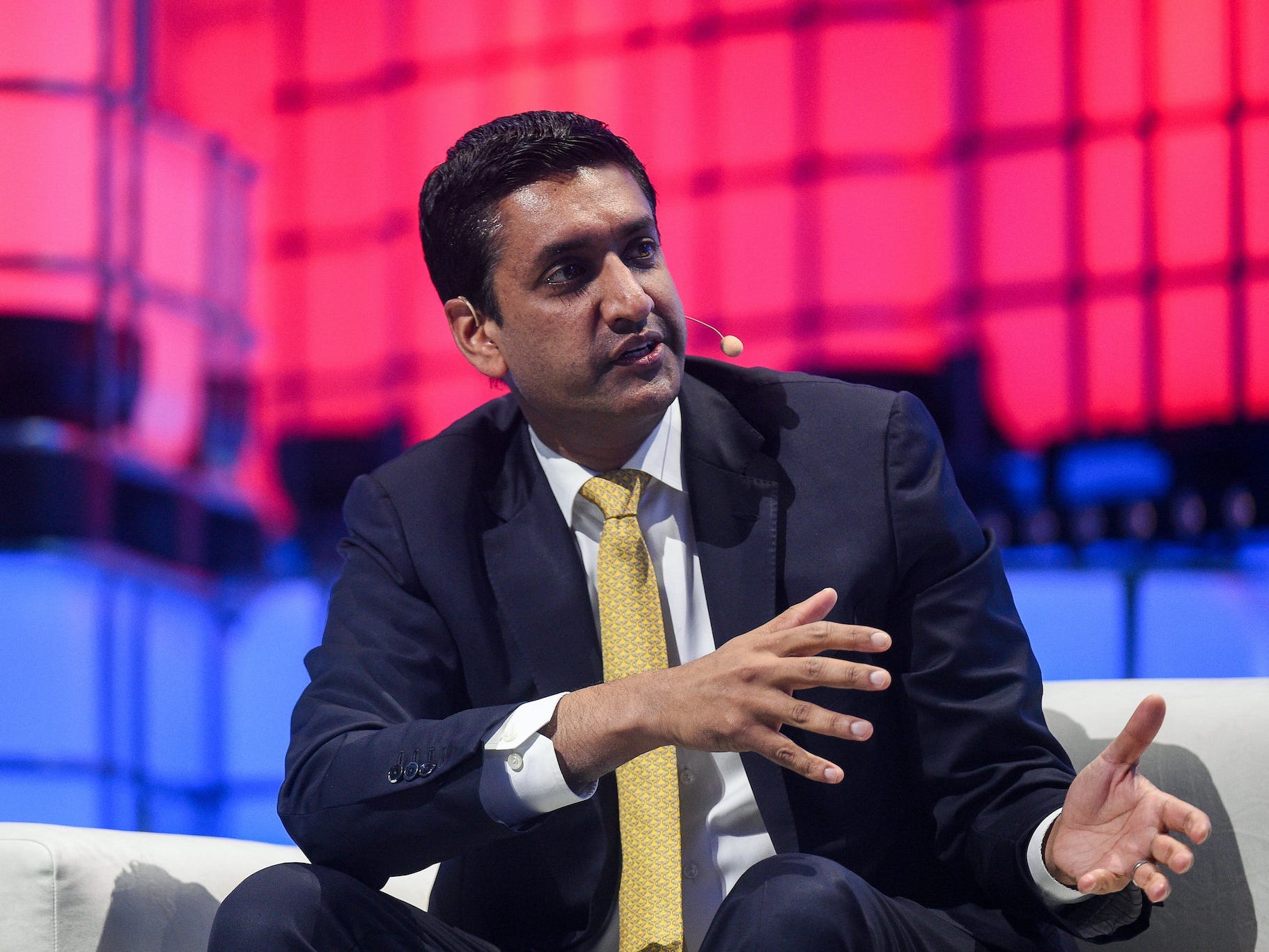 Ro Khanna speaking at the Web Summit 2019 conference.