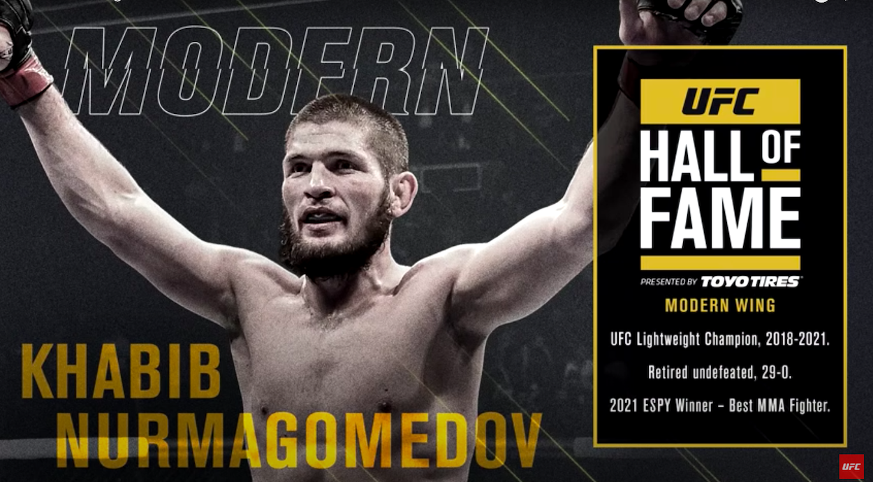 Khabib Nurmagomedov's Hall of Fame induction this summer was confirmed at UFC 272.