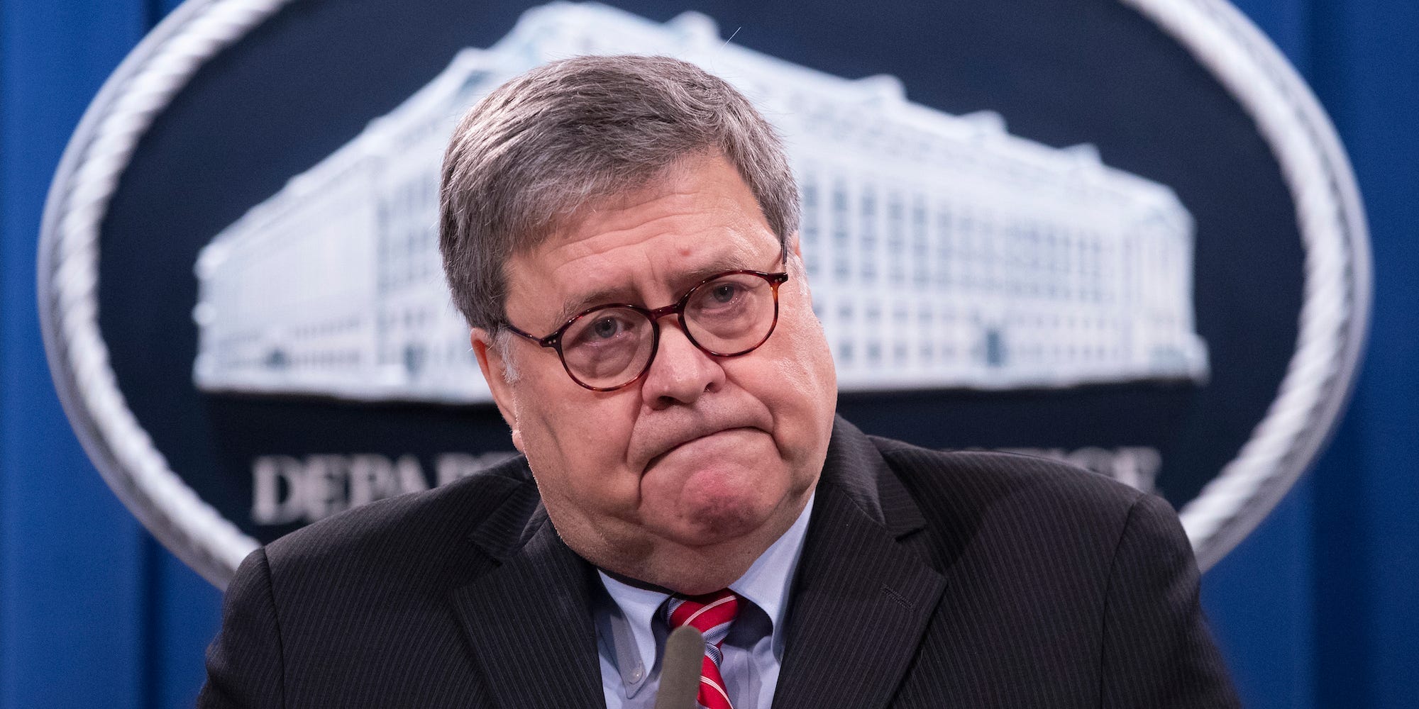 Attorney General William Barr speaks during a news conference, Monday, Dec. 21, 2020 at the Justice Department in Washington