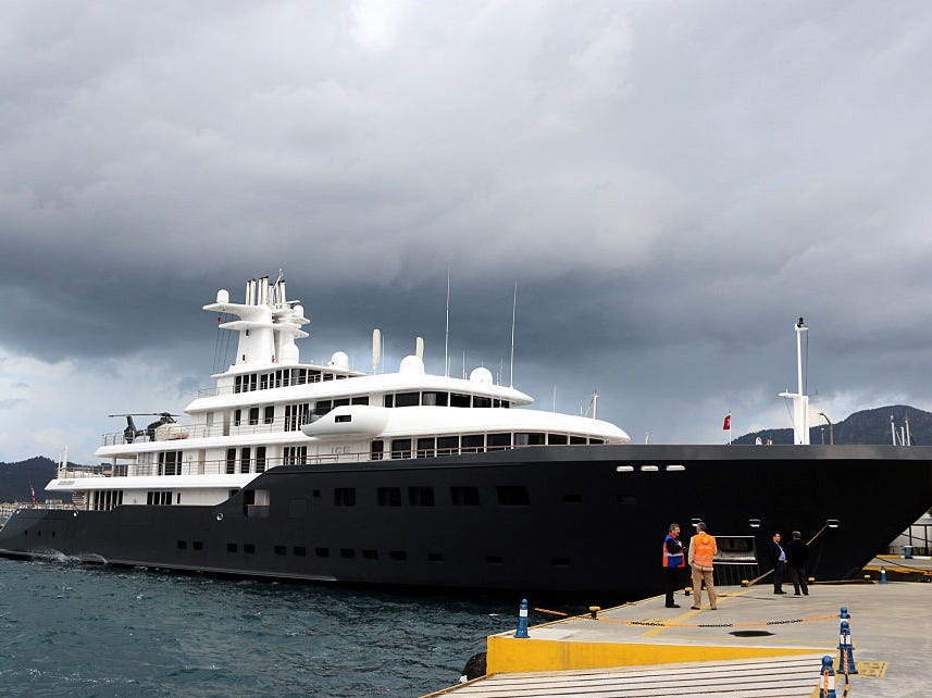 ICE, the luxurious yacht of Russian business man Suleyman Kerimov, is anchored to Marmaris Yacht Marina in Mugla, Turkey, on October 23, 2014.