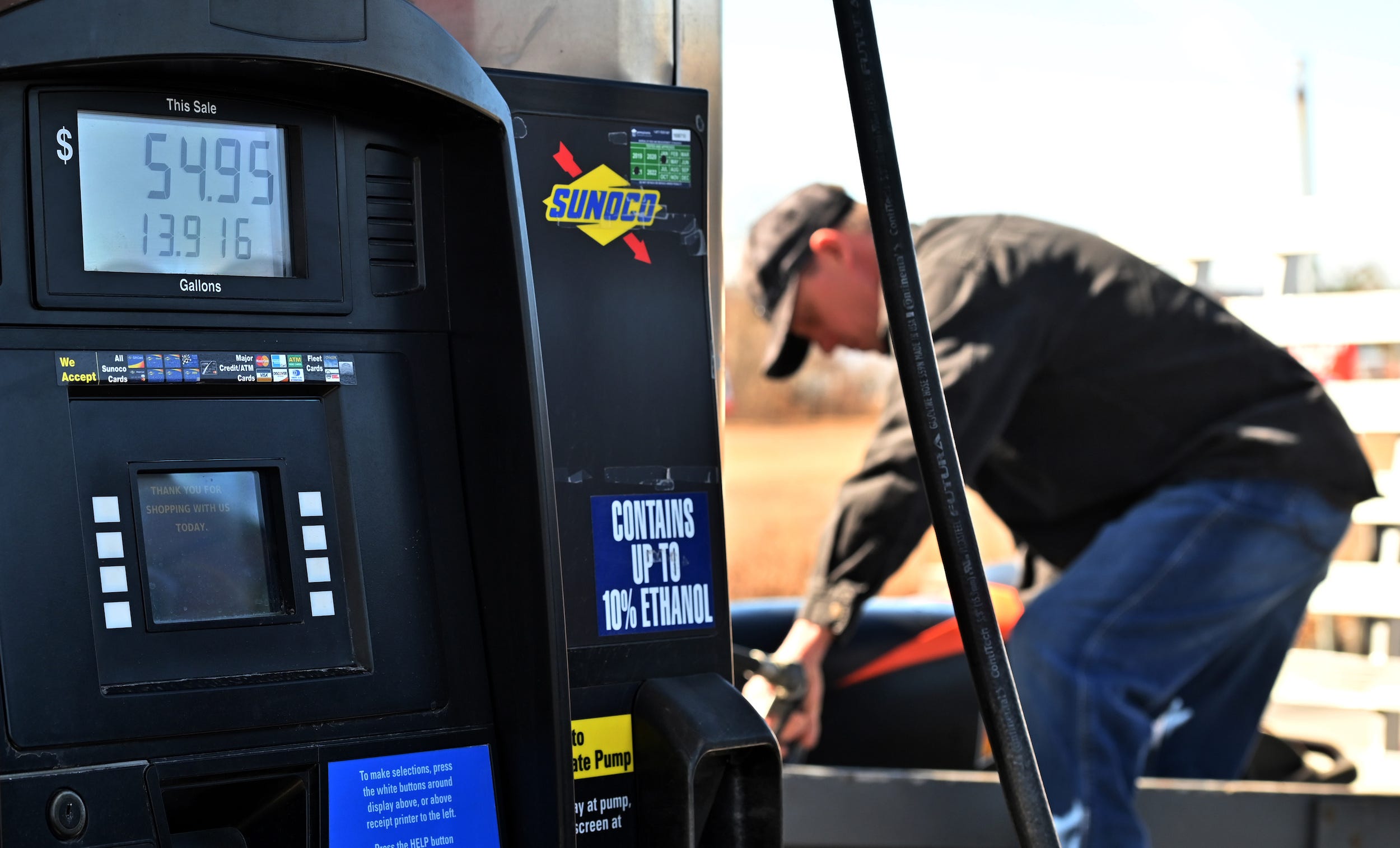 Sunoco gas pump oil prices