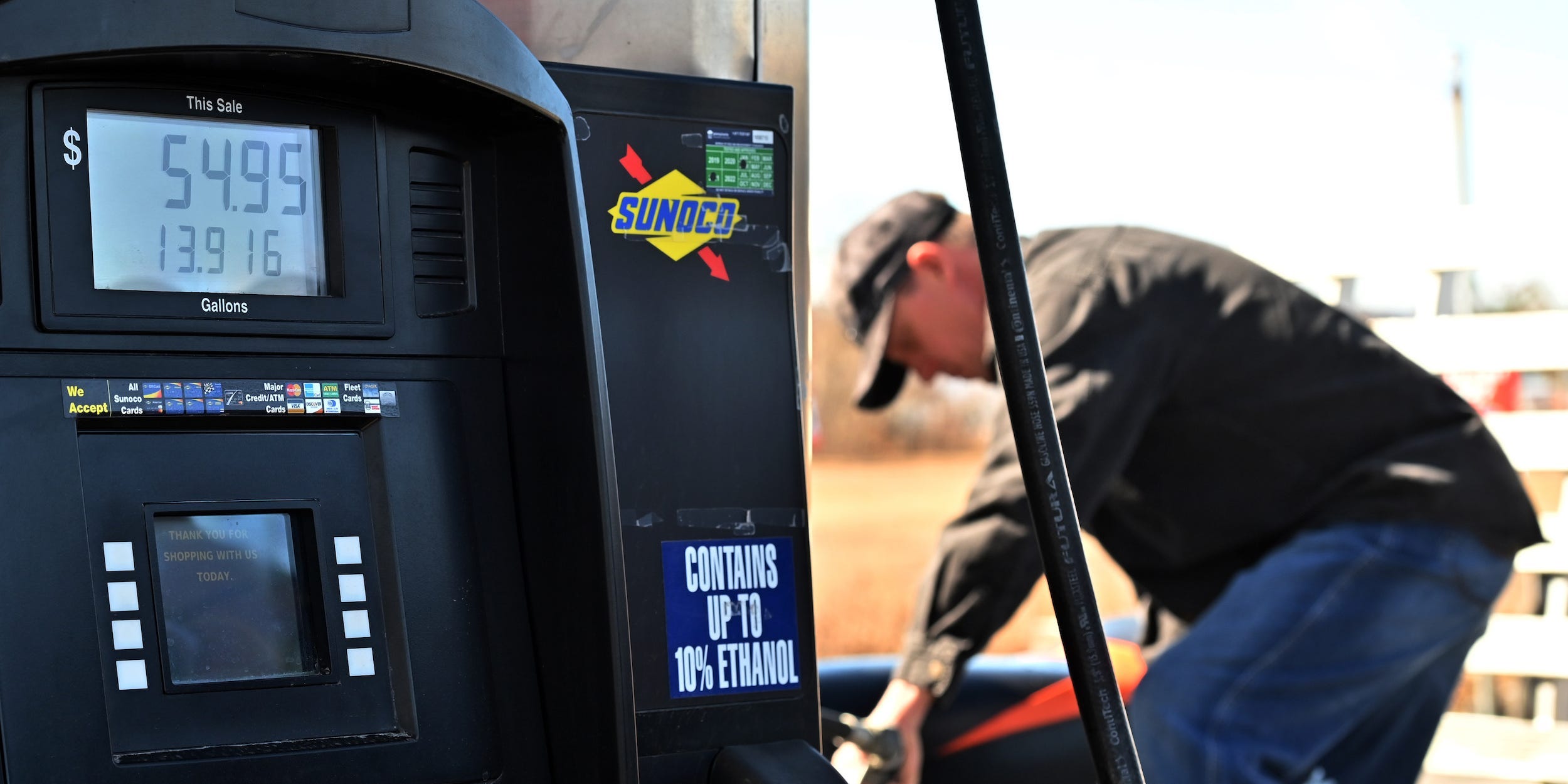 Sunoco gas pump oil prices