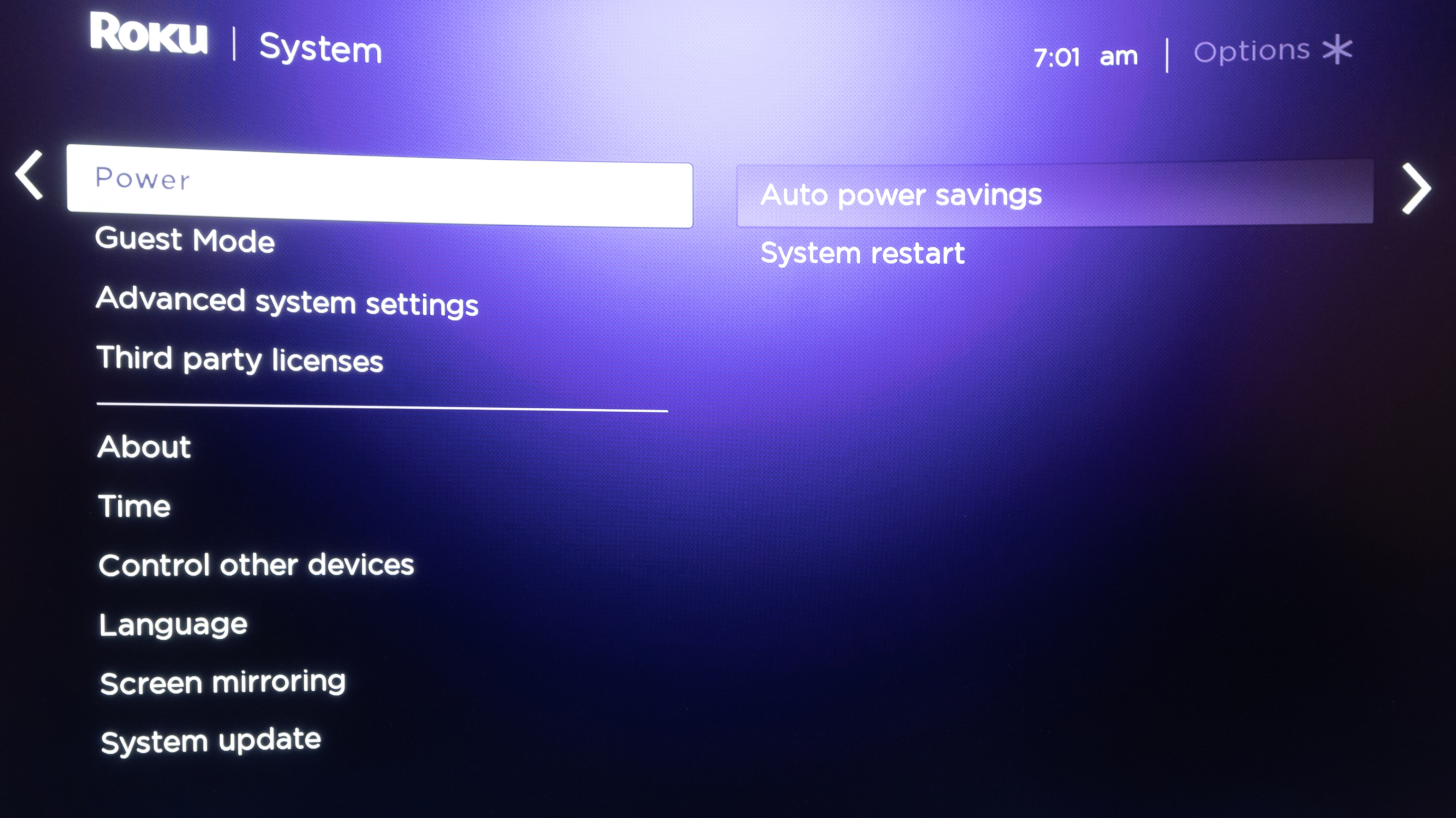 Restarting a Roku