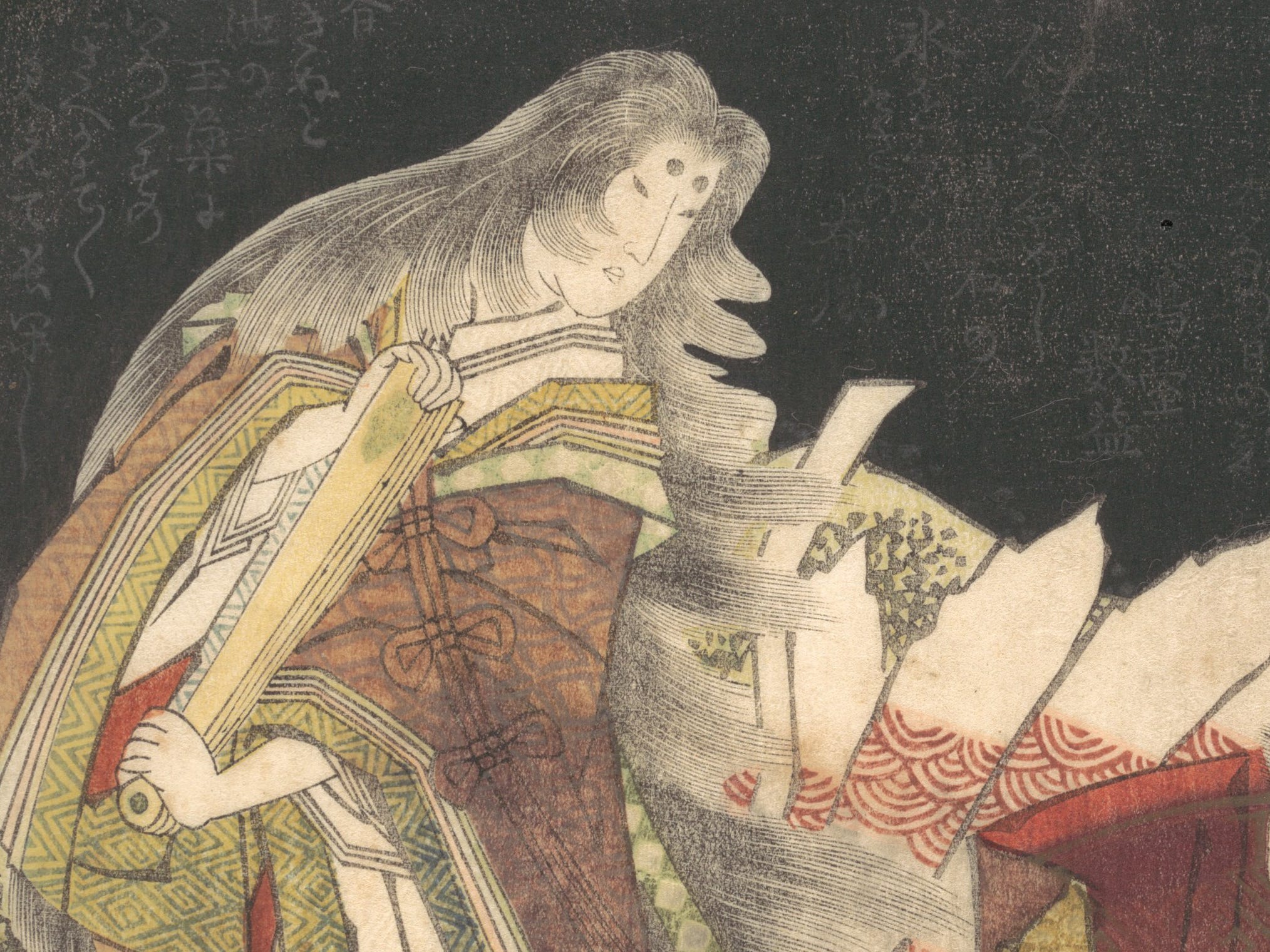 Tamamo no Mae and the Archer Miura Kuranosuke, 1835. Formerly attributed to Yashima Gakutei. Artist Unknown.
