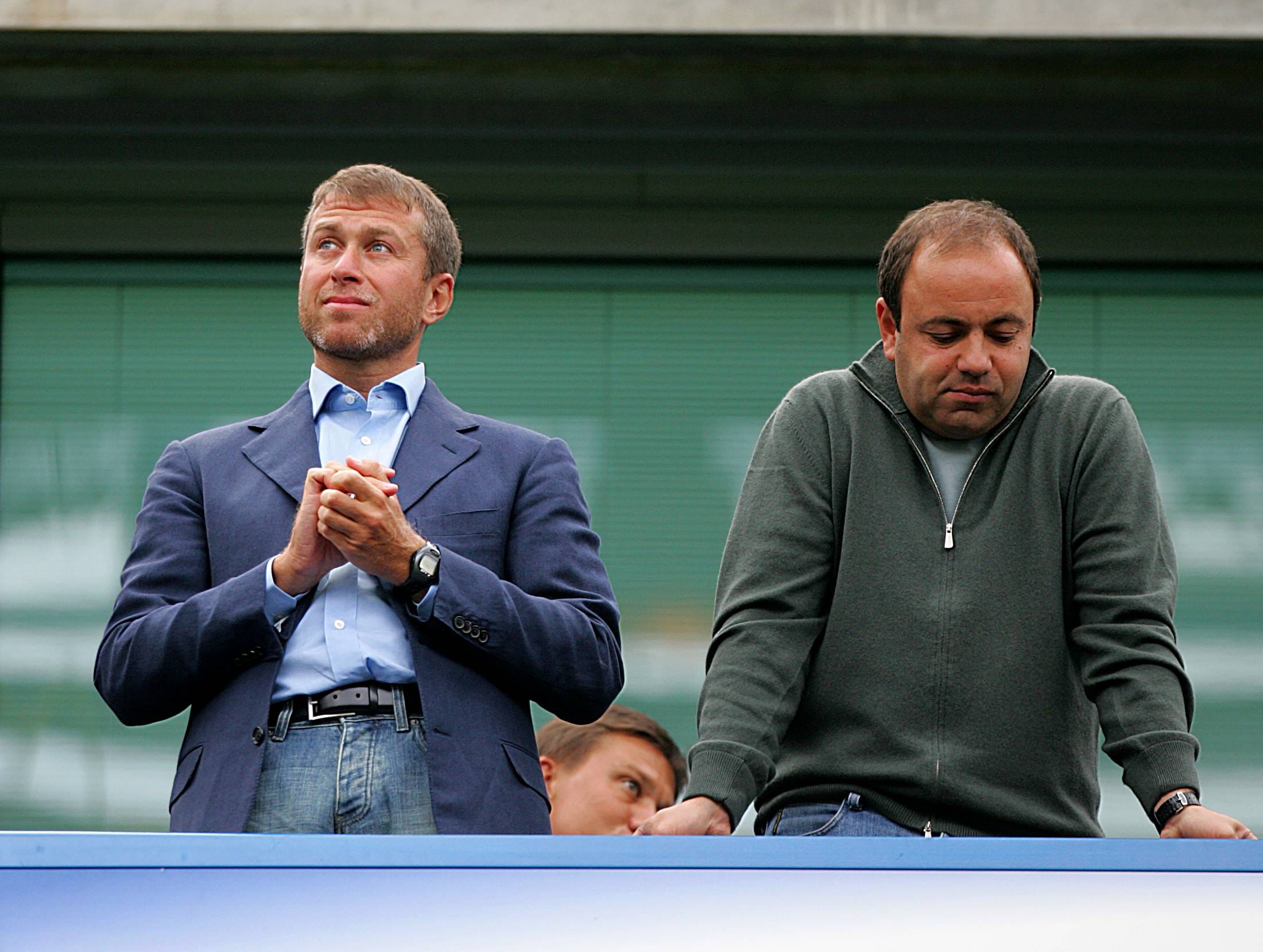 Chelsea owner Roman Abramovich with Eugene Shvidler