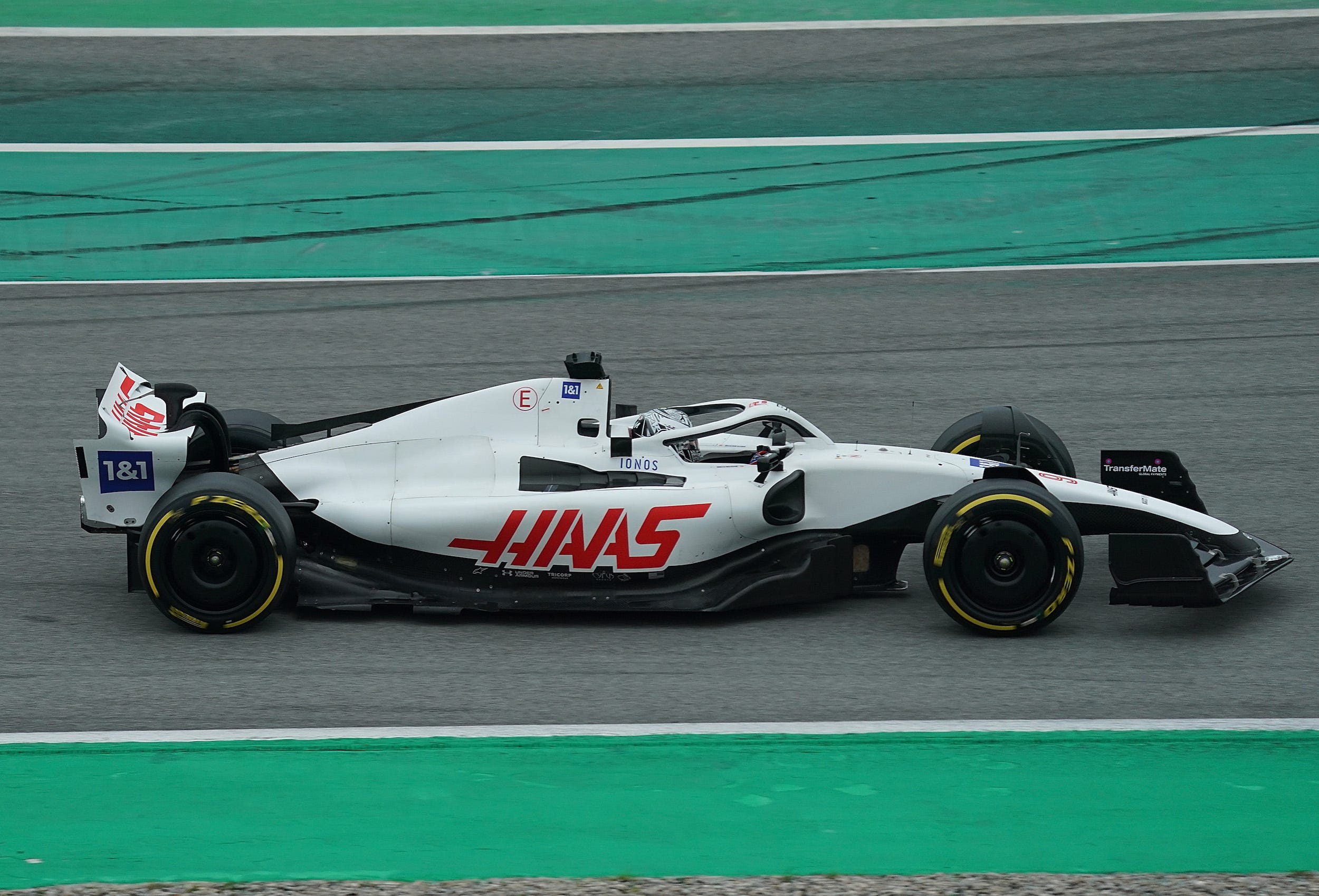 Nikita Mazepin's Formula 1 car without the Uralkali logo