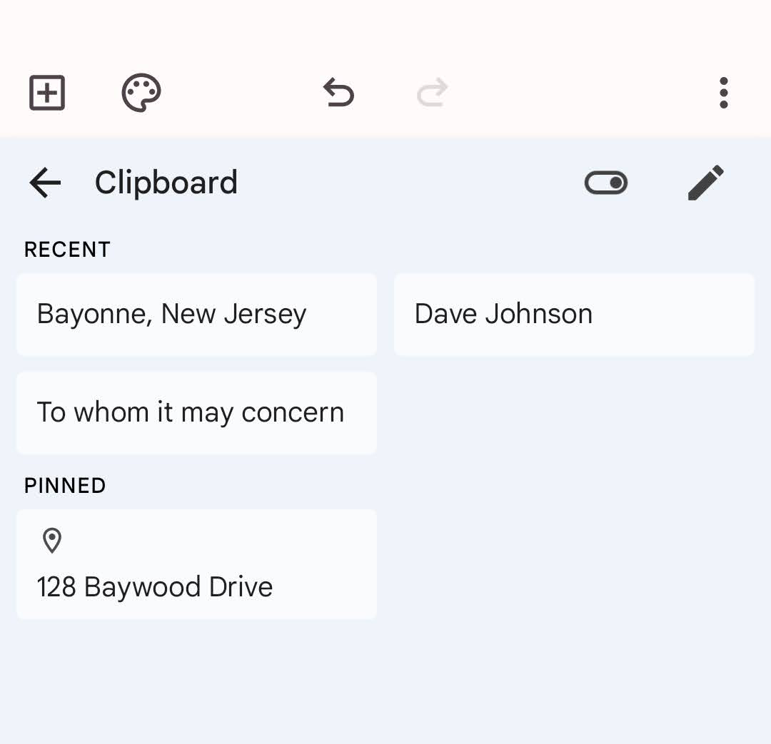 The Clipboard in Gboard