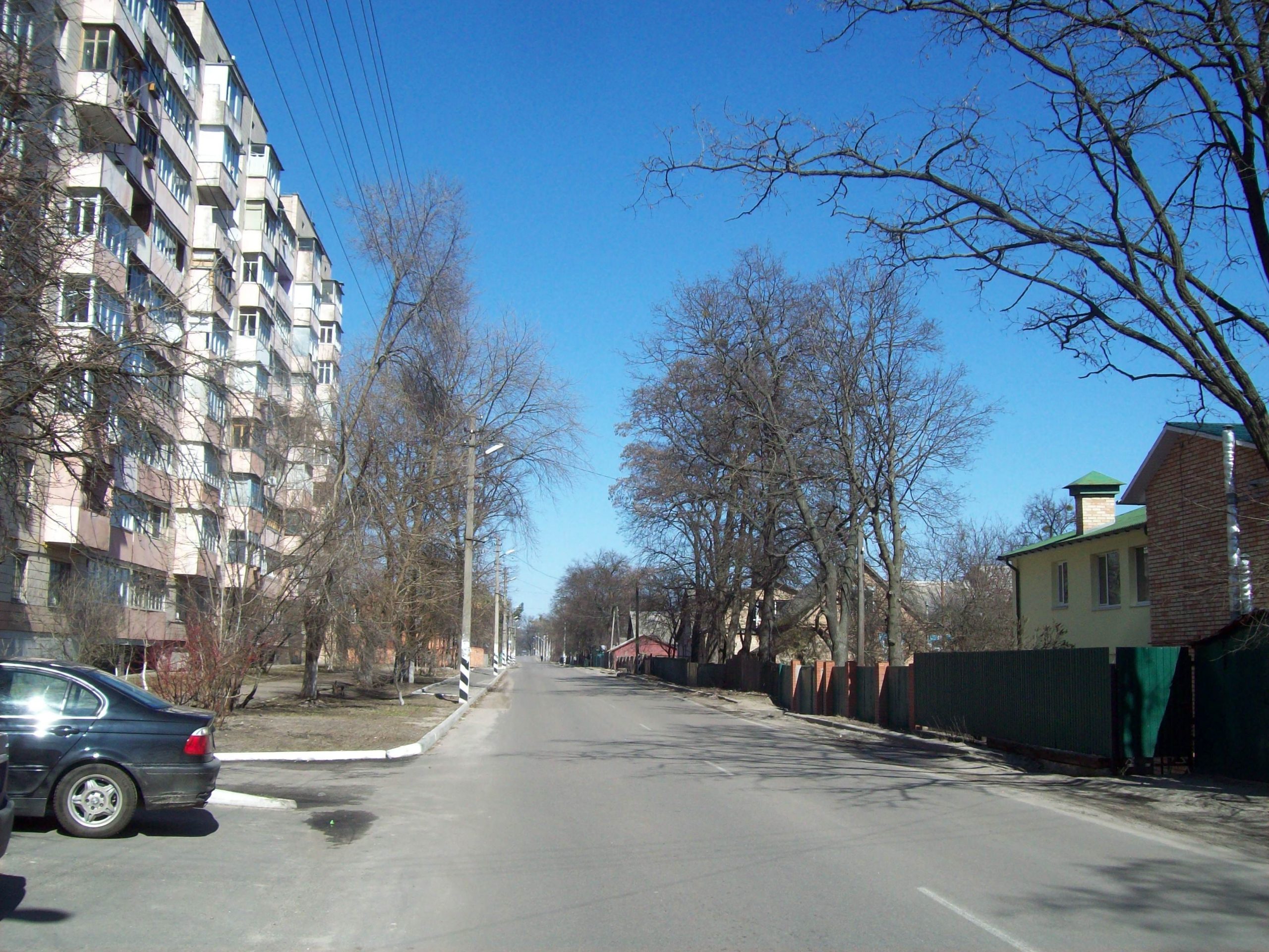 Neighborhood streets in Irpin.
