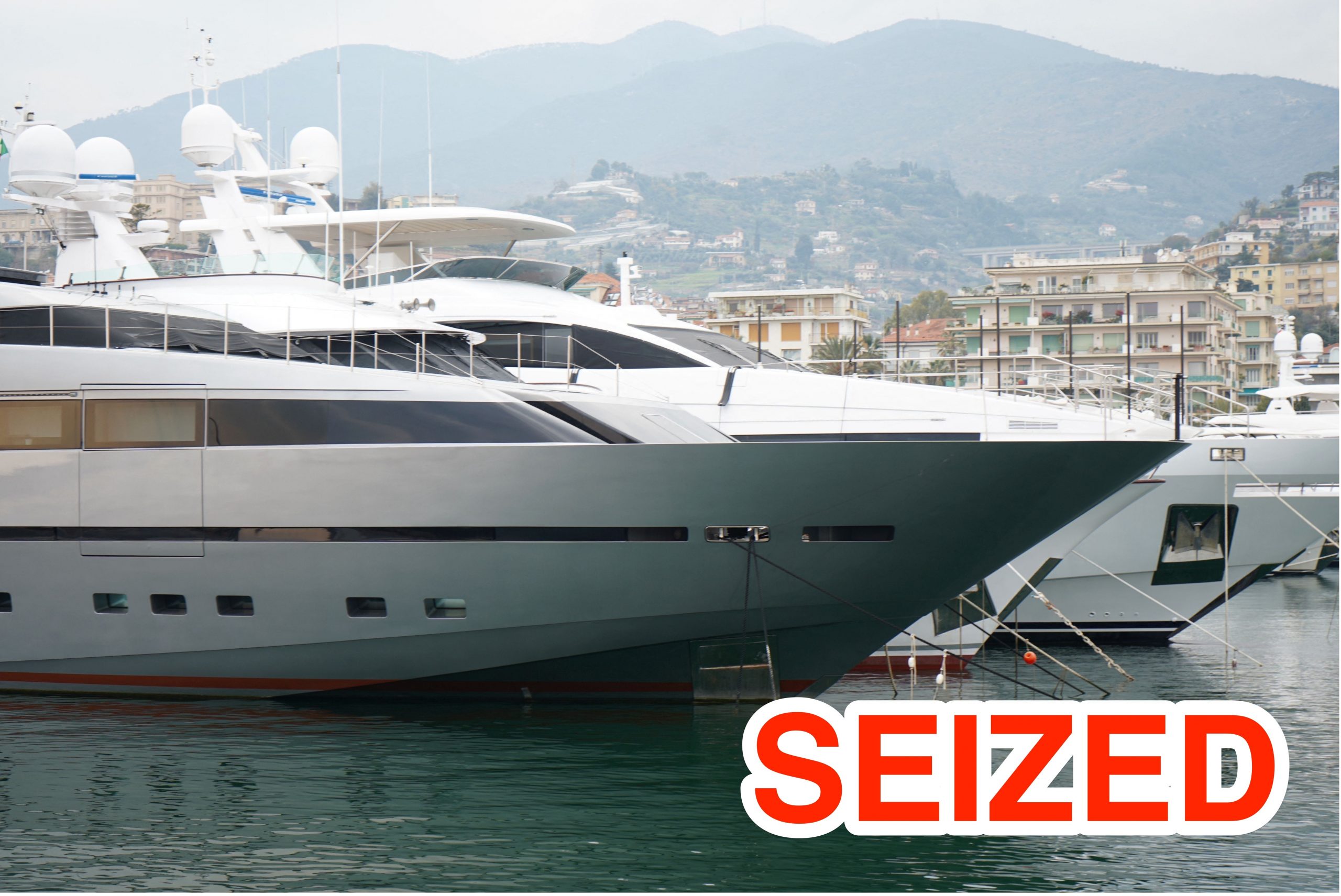 The superyacht &#34;Lena&#34; was seized in the port of San Remo, Italy on March 5.