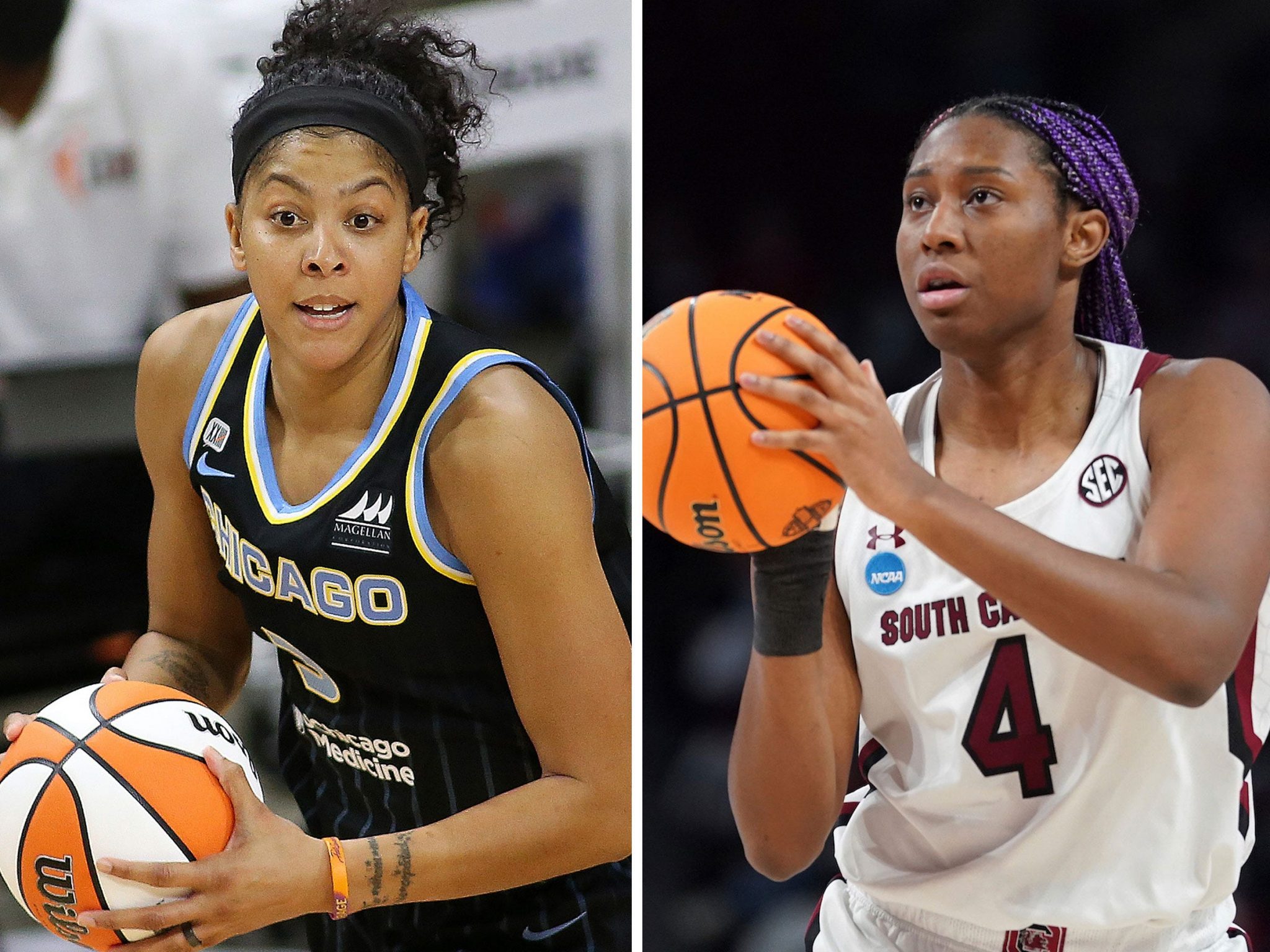 Candace Parker is picking Aliyah Boston over Caitlin Clark for college