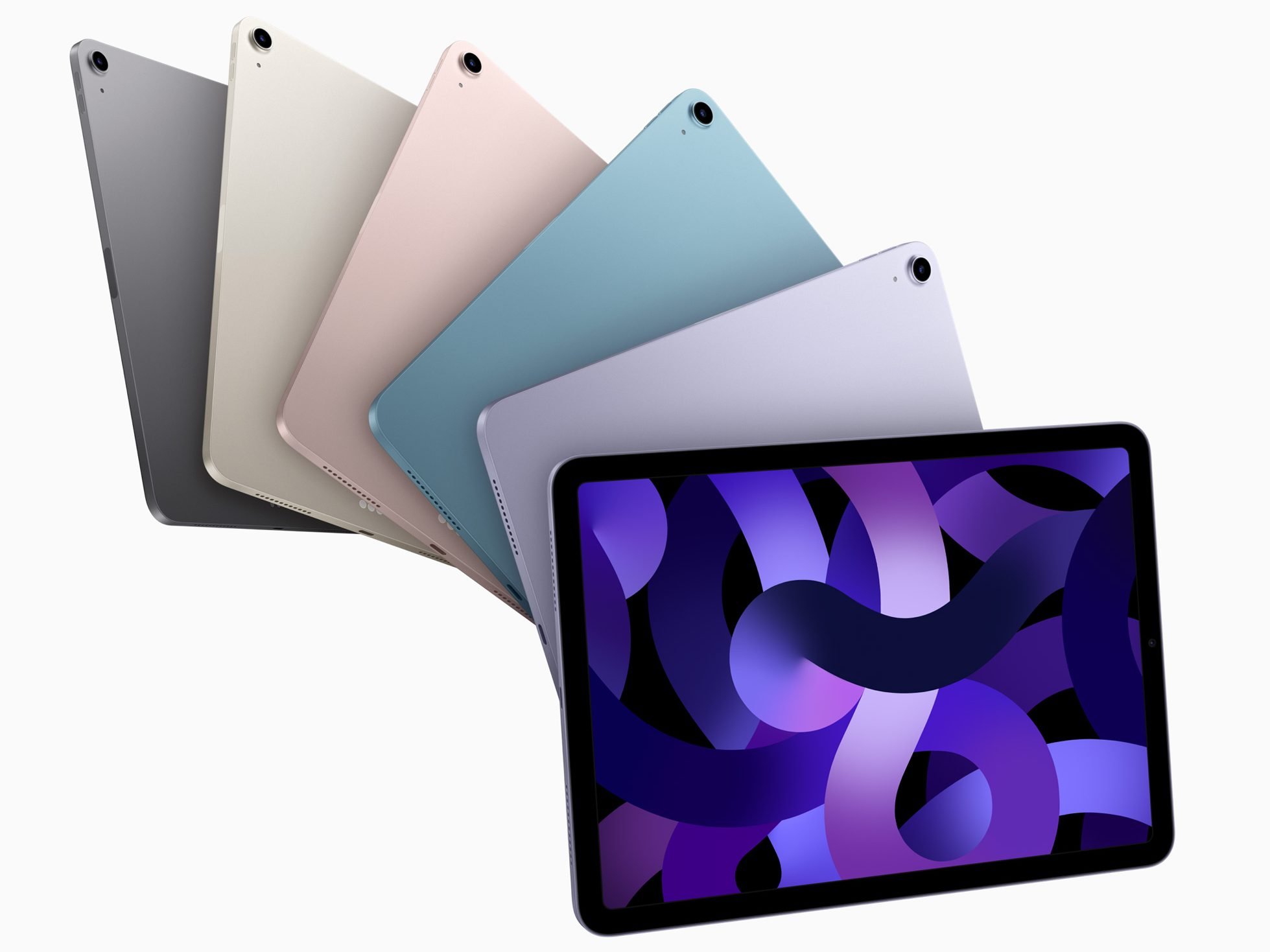 De iPad Air is in 5 kleuren verkrijgbaar, de iPad Pro in slechts 2. Afbeelding: Apple