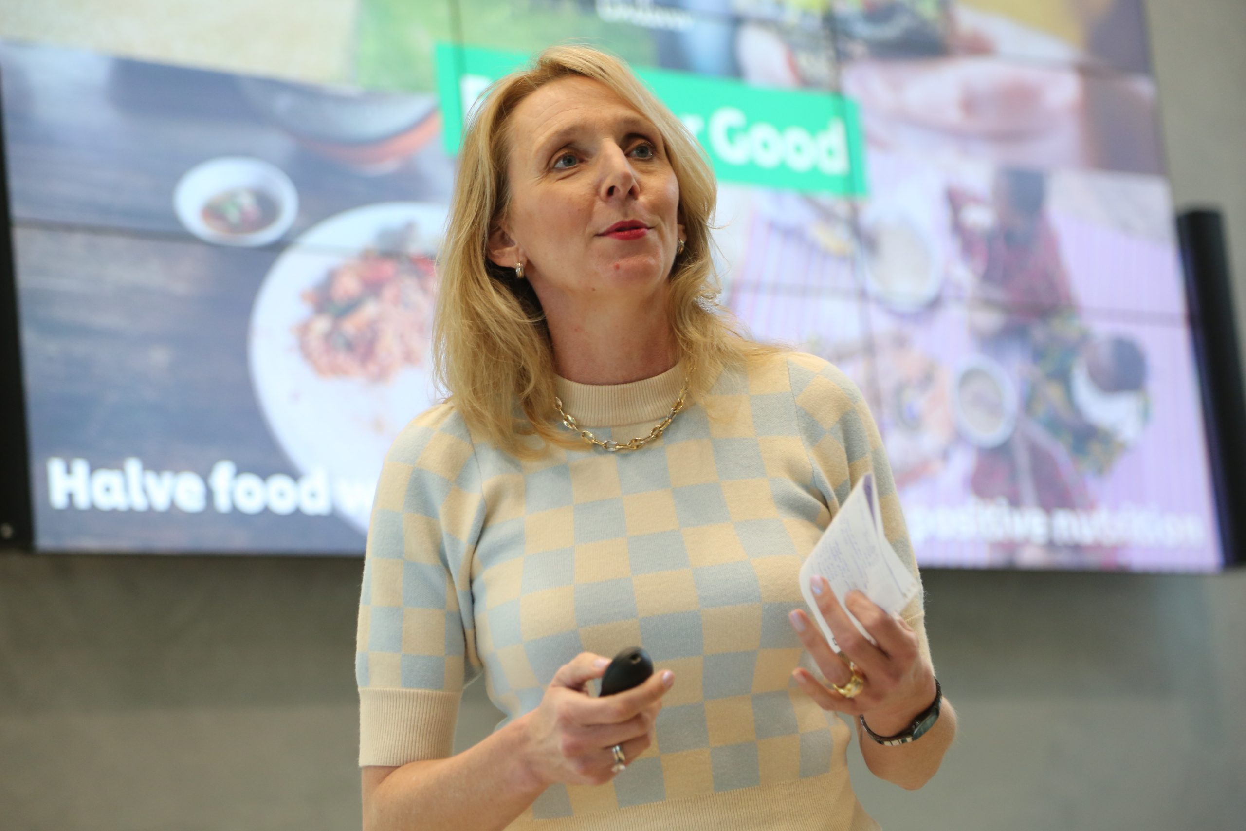 Hanneke Faber, president Global Food & Refreshment van Unilever, 28 februari in Wageningen. Foto: Unilever