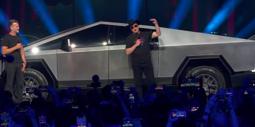 Screenshot Tesla Rodeo met Elon Musk