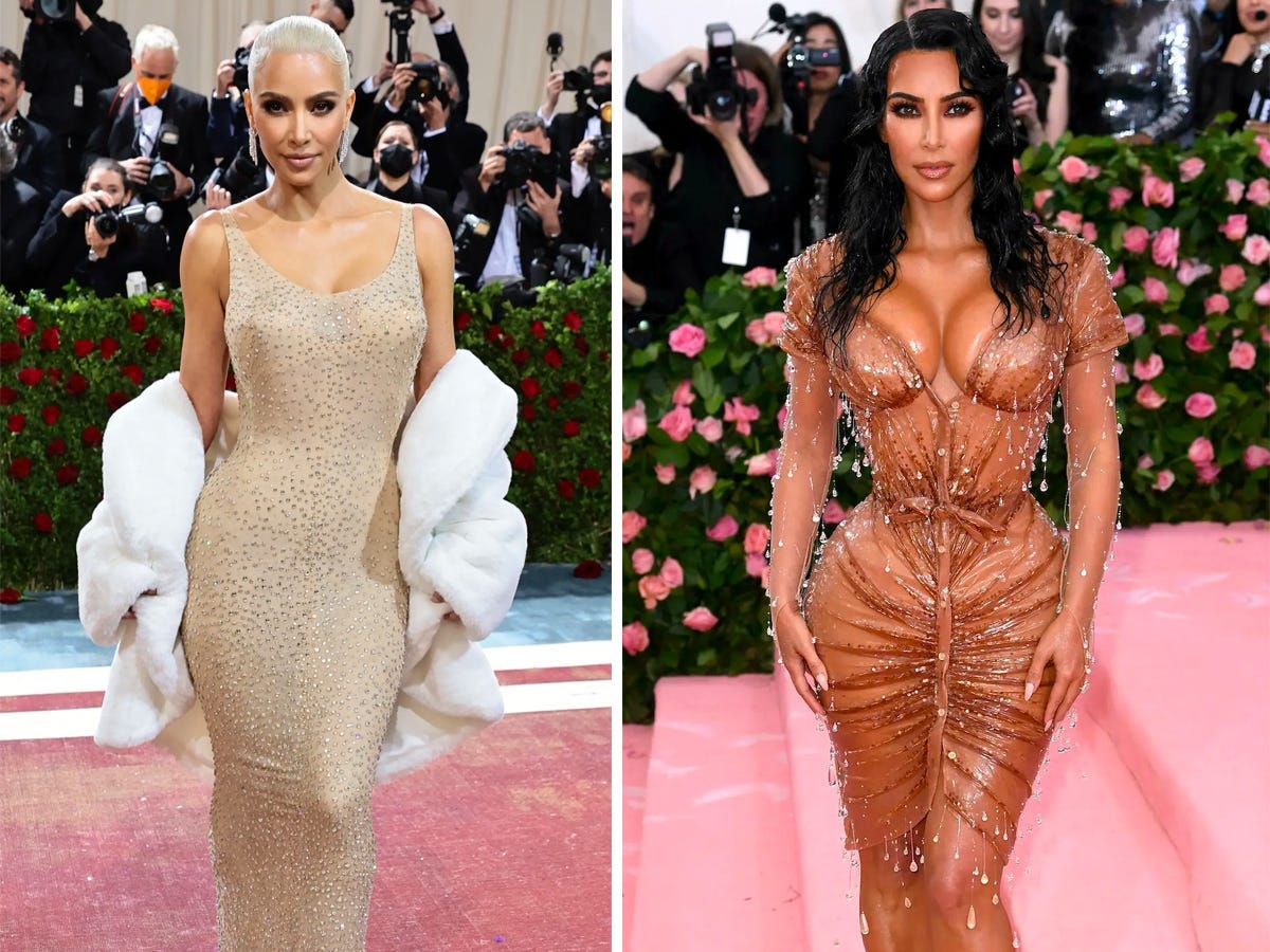 Kim Kardashian lost 16 pounds to fit into Marilyn Monroe's dress, and it's  not the first time she's gone to extreme lengths for Met Gala fashion