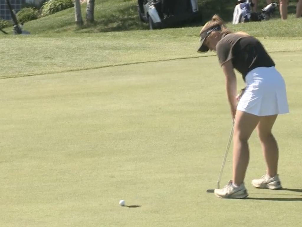 A nightmare pin placement at a high school women's golf tournament left ...