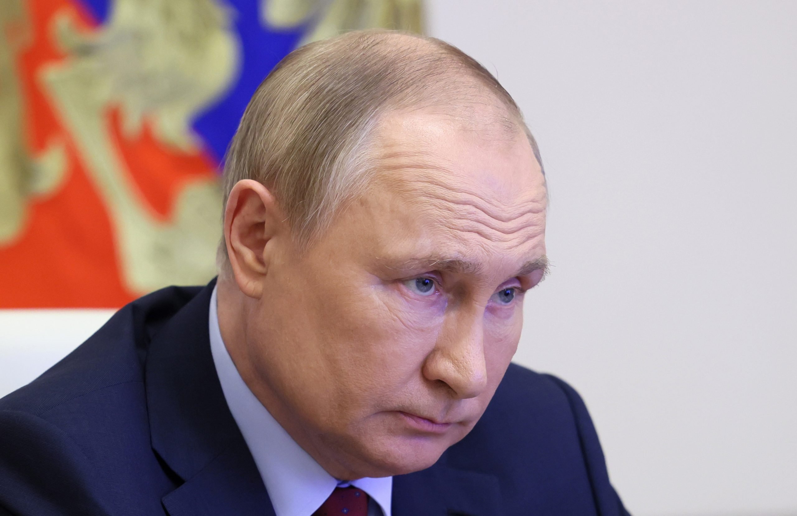De Russische president Vladimir Poetin die begin 2022 opdracht gaf tot een invasie van Oekraïne. Foto EPA/MIKHAIL METZEL