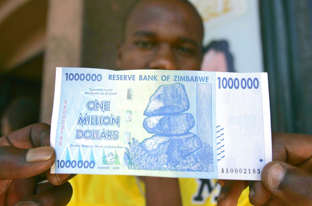 zimbabwe inflatie gouden munt