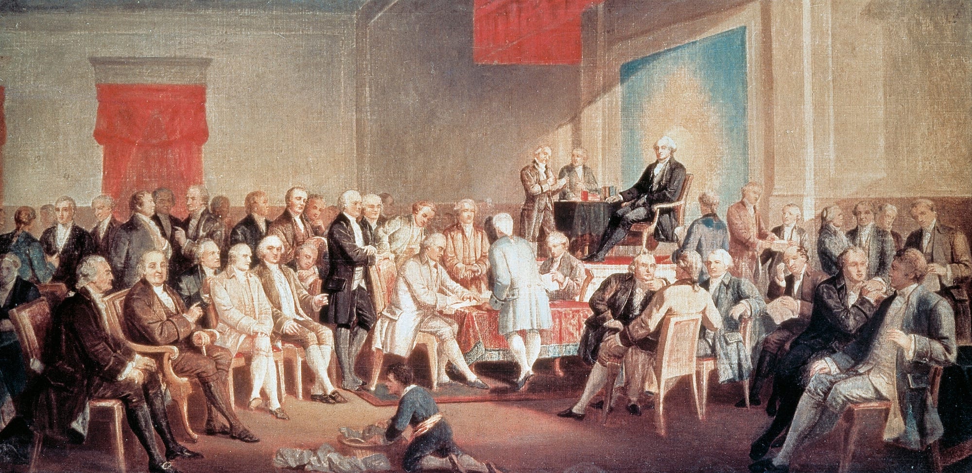 De eerste en enige constitutionele conventie die plaatsvond in de Amerikaanse geschiedenis is die van 1787 in Philadelphia.