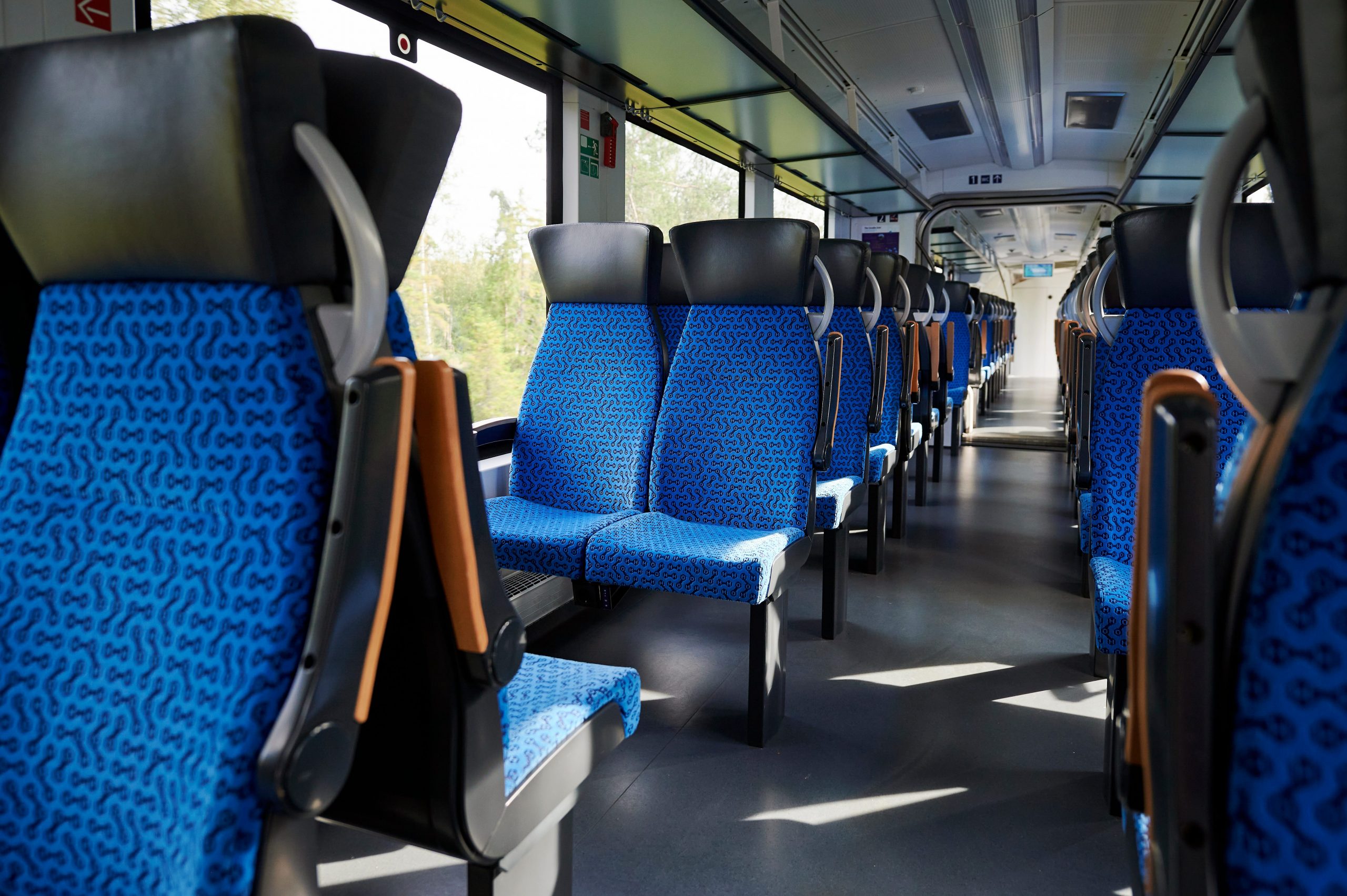 Interior of the hydrogen-powered train