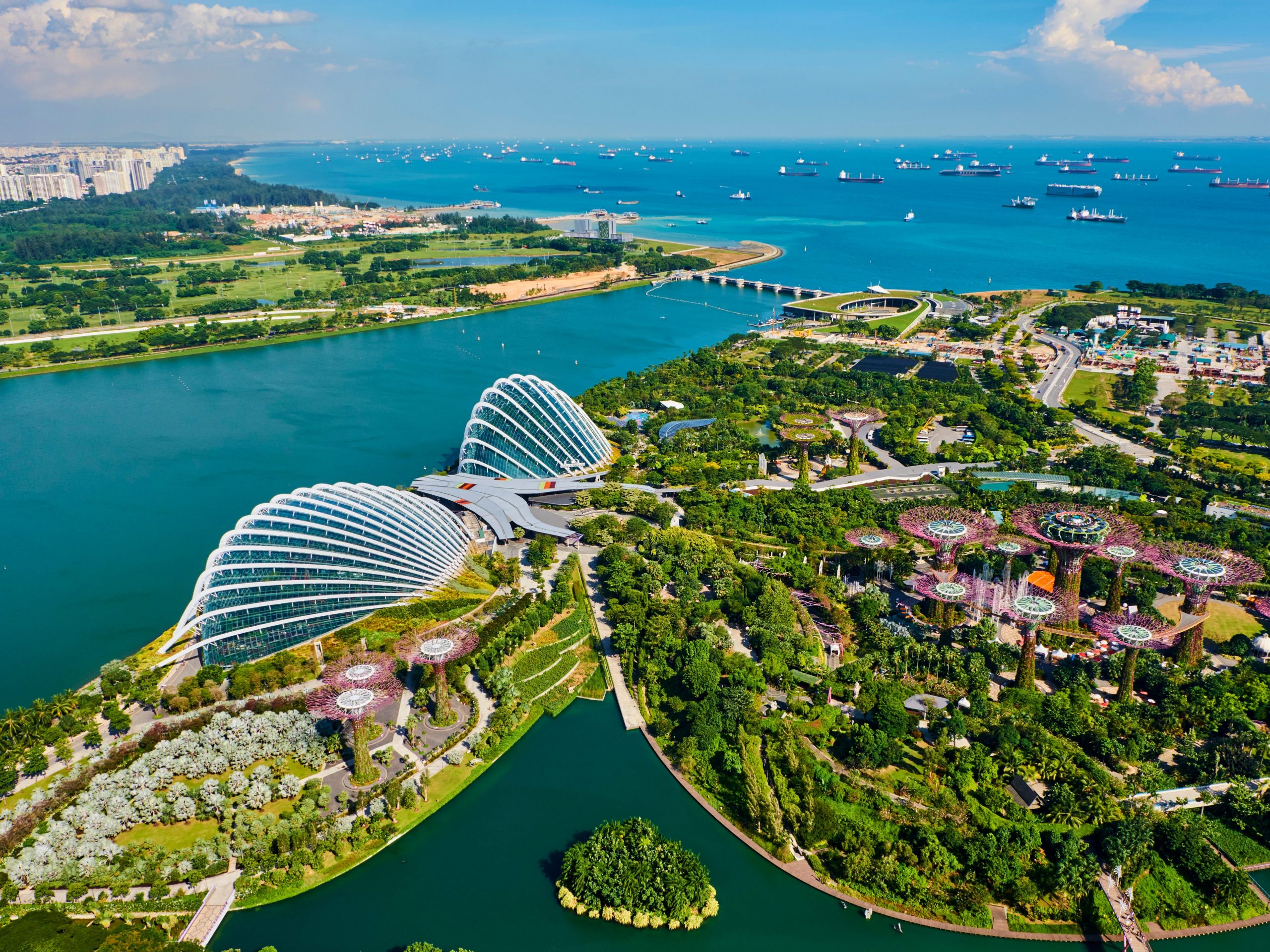 Singapore, Marina Bay, Garden By the bay, botanische tuin, Supertree Grove en Cloud Forest
