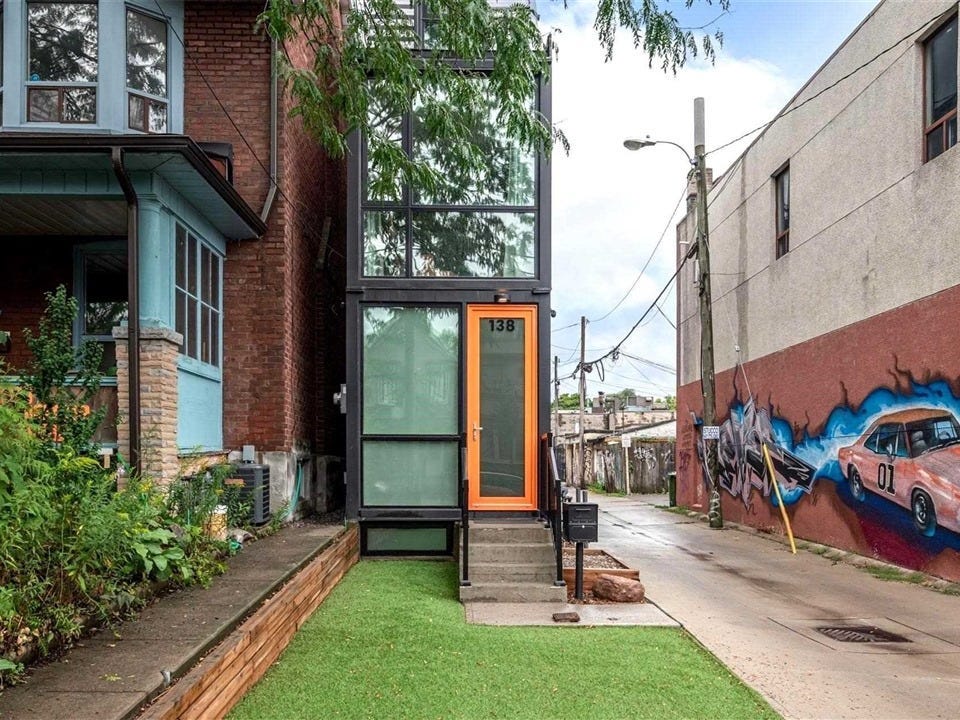 The home, built from shipping containers, is based in Brockton Village, where the average homes cost $1.3 million home costs, according to Realosophy.