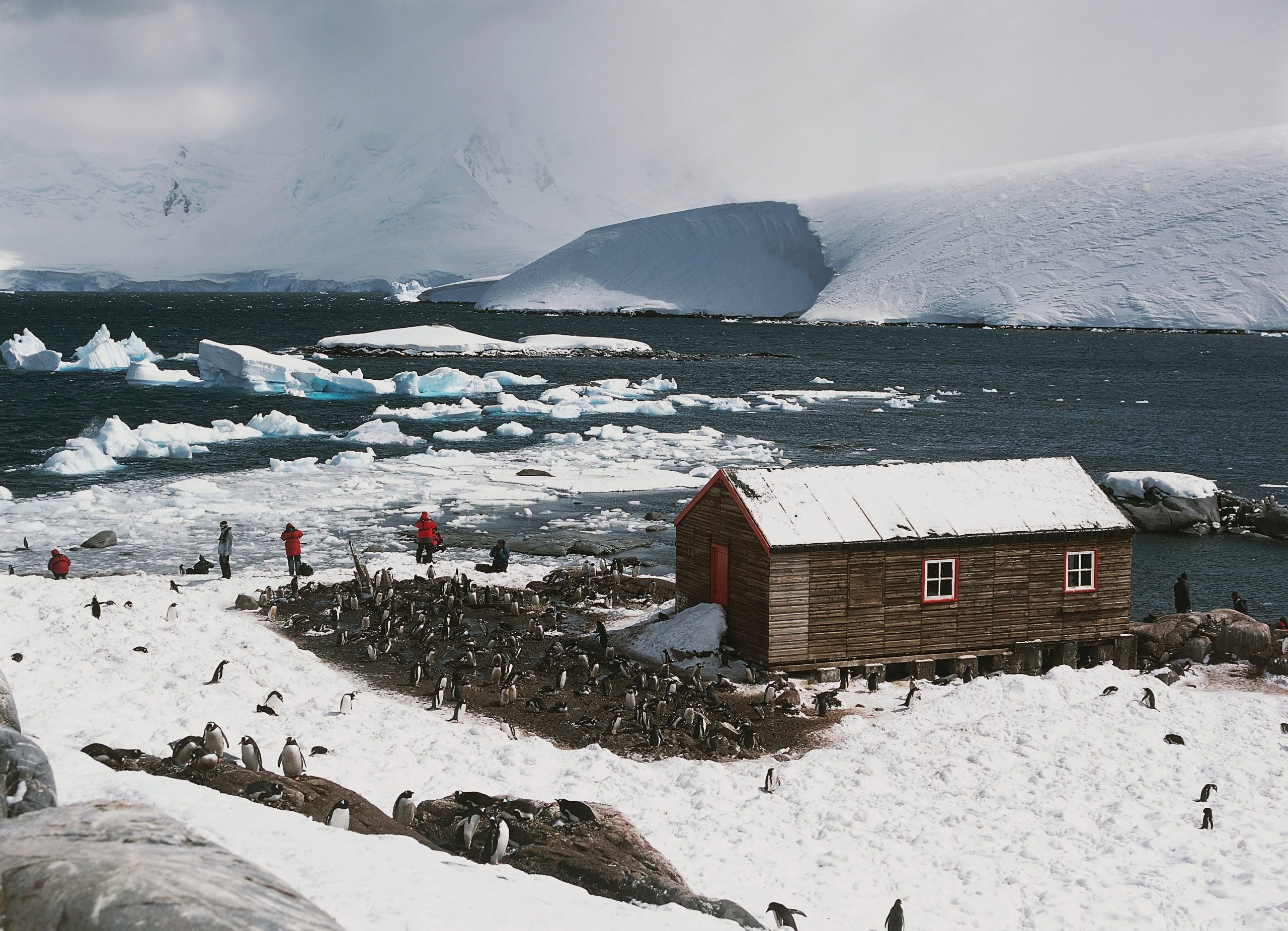 Het "Pinguïn Postkantoor," op Port Lockroy op Goudier Island in Antarctica