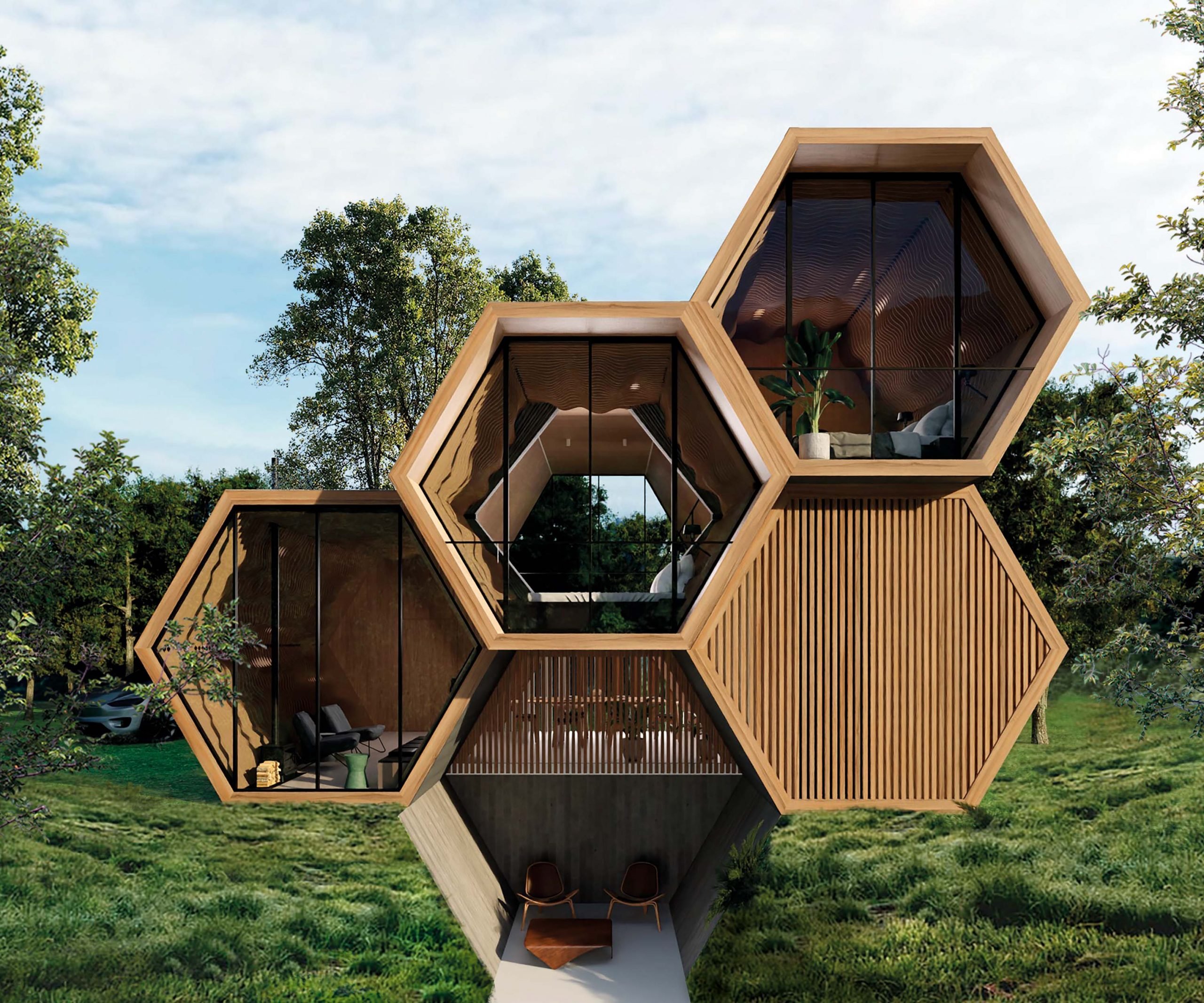 Sustainable Beehive House in the Rainforest created by Esteban A. for Airbnb OMG! Fund