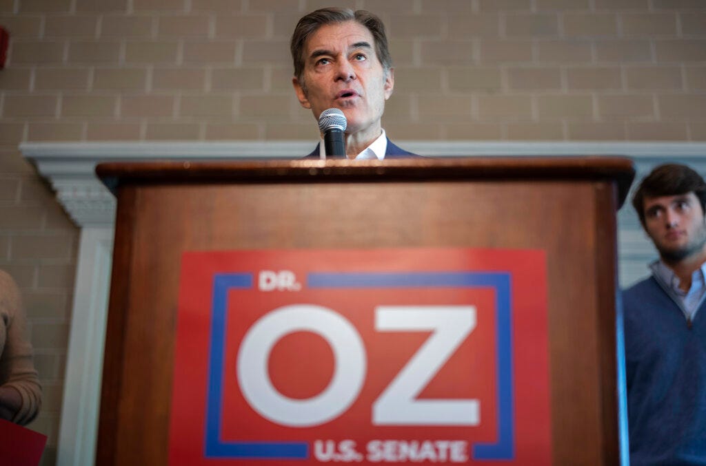 Pennsylvania GOP Senate Nominee Dr. Mehmet Oz Has Loaned His Campaign ...