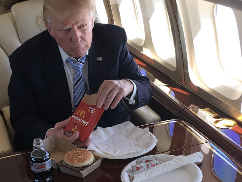donald trump mcdonald&#39;s fast food hamburger