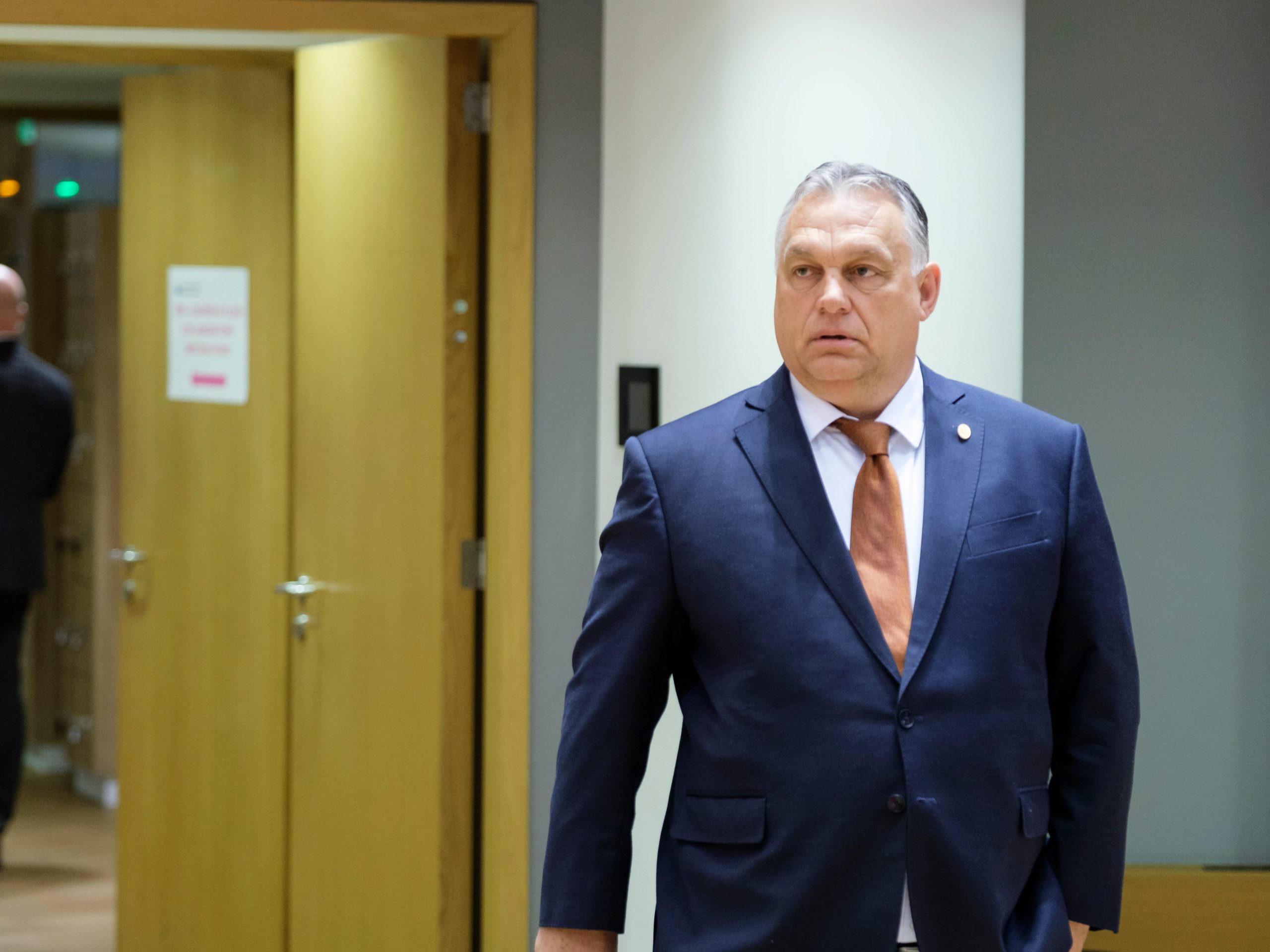BRUSSELS, BELGIUM - JUNE 24: Hungarian Prime Minister Viktor Mihaly Orban arrives forf the second day of an EU summit in the Europa building, the EU Council headquarter on June 24, 2022 in Brussels, Belgium. (Photo by Thierry Monasse/Getty Images)