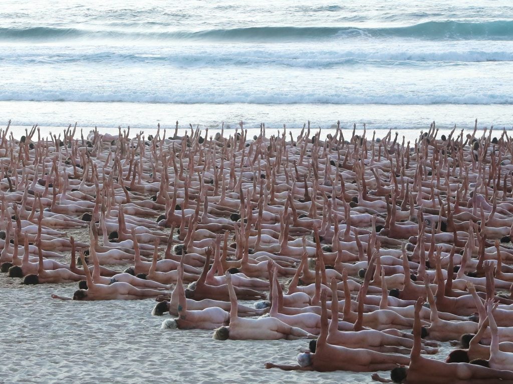 Photos of thousands of people who got naked on iconic Bondi Beach for a nude  shoot to raise skin cancer awareness