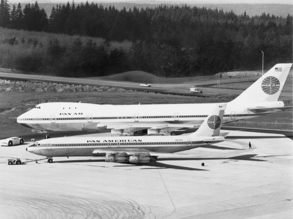 Pan Am Boeing 707 and Boeing 747