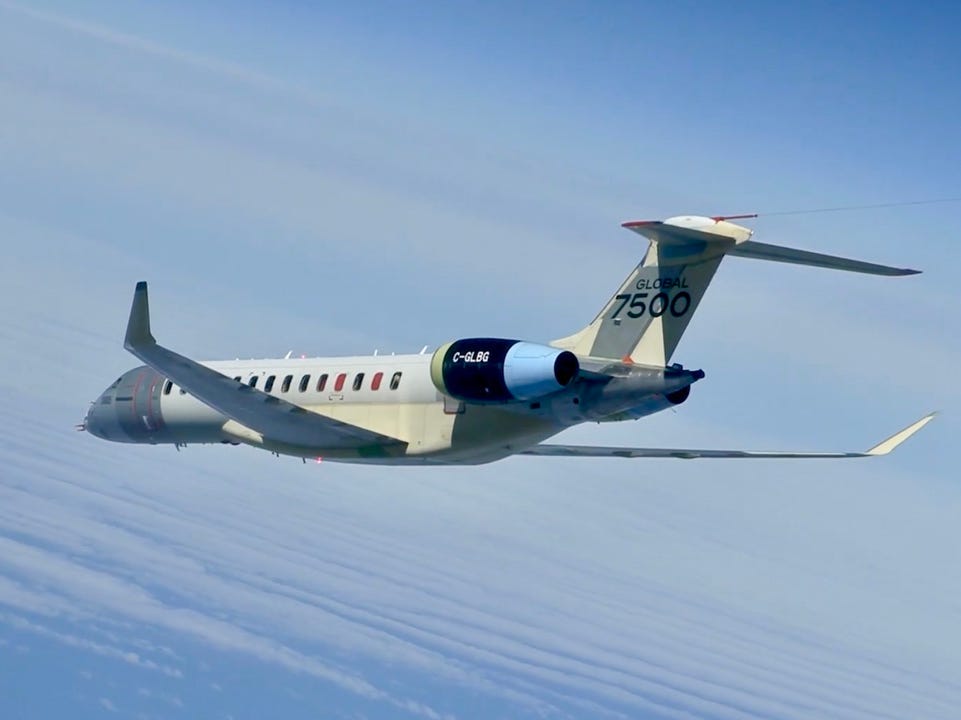 Bombardier Global 7500 demonstration aircraft.