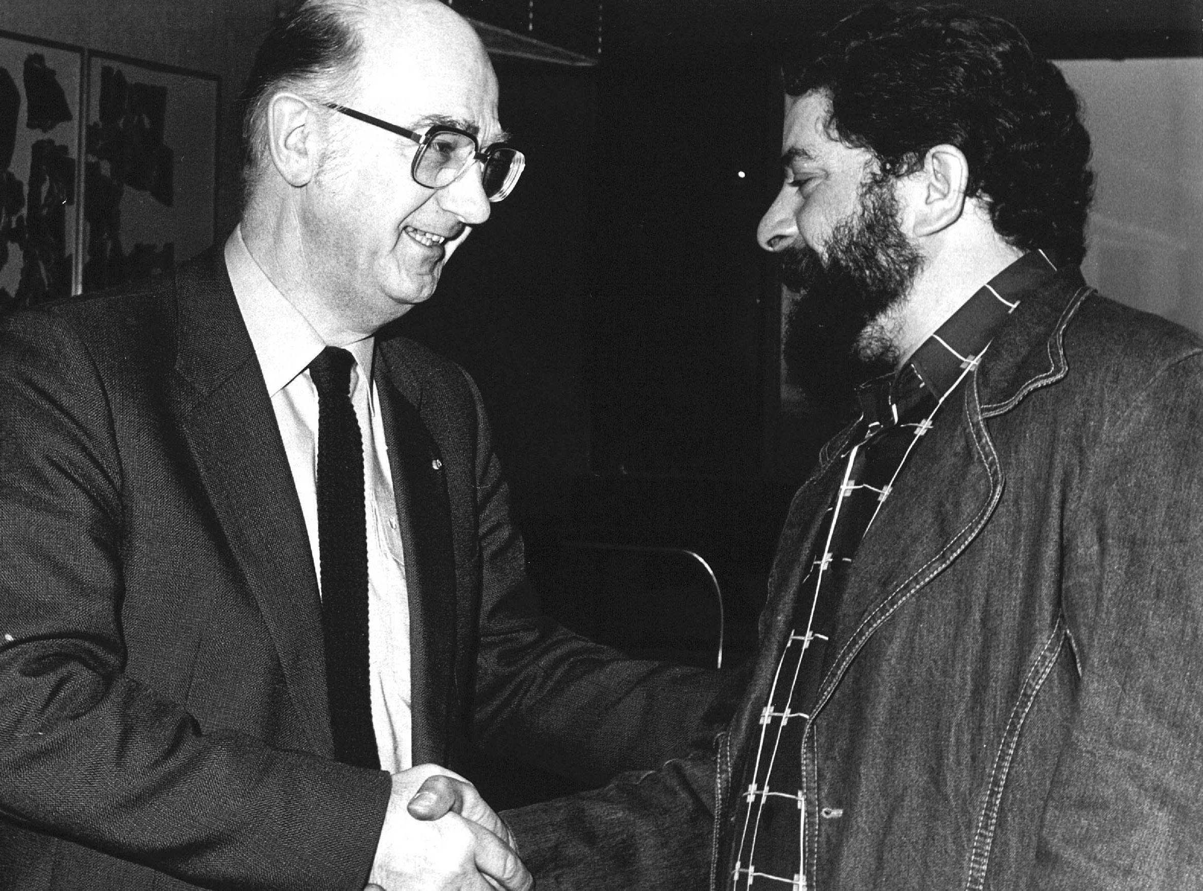 Lula in 1981 op bezoek in Nederland bij toenmalige vicevoorzitter van de FNV, Wim Spit. Foto: ANP