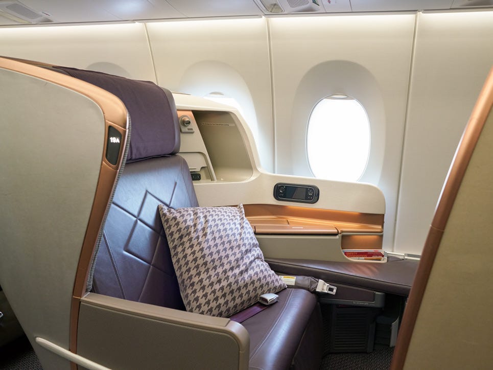 Singapore Airlines A350 business class.