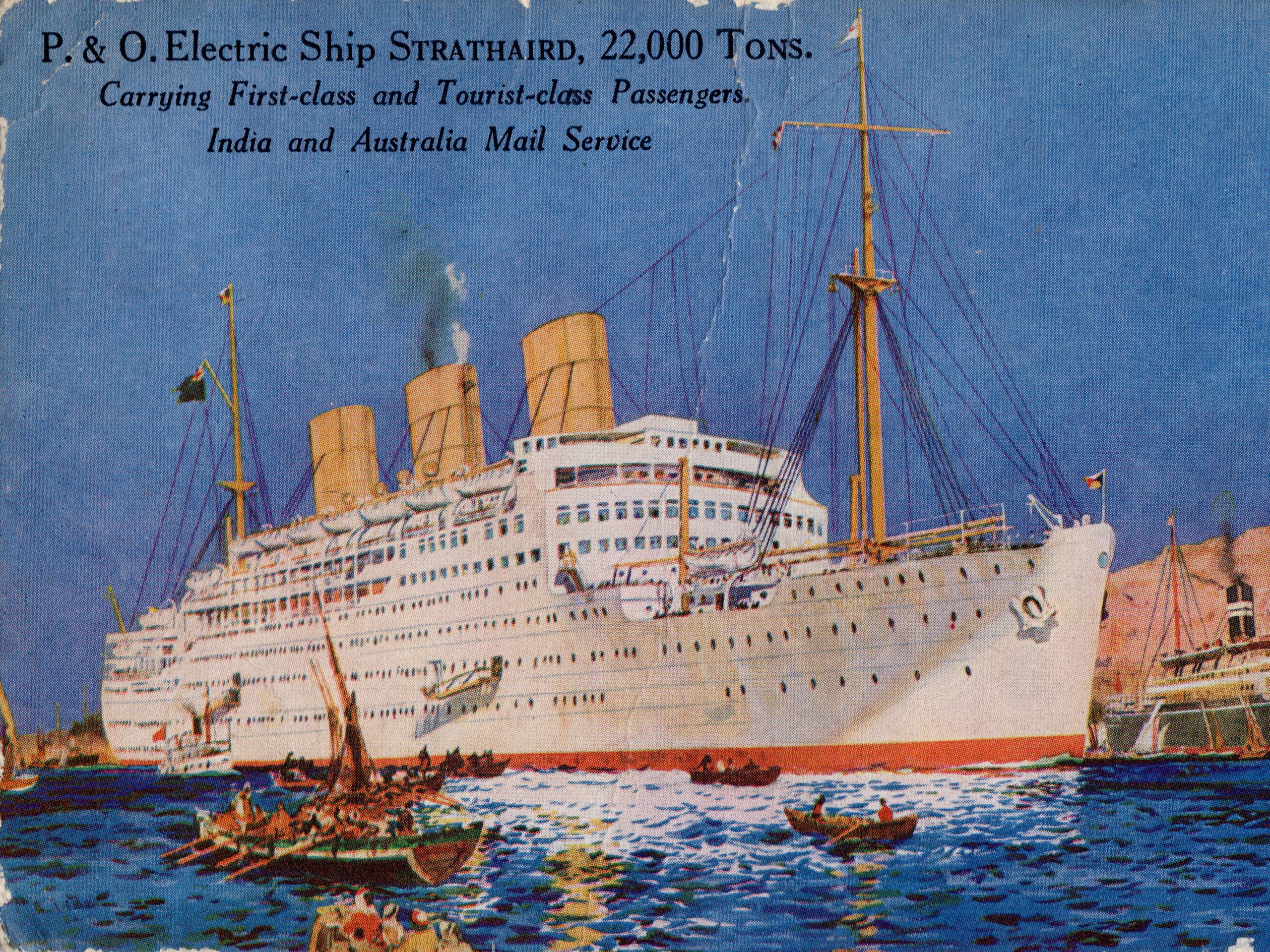 P. &amp; O. Electric Ship Strathaird, 22,000 Tons, 1932.
