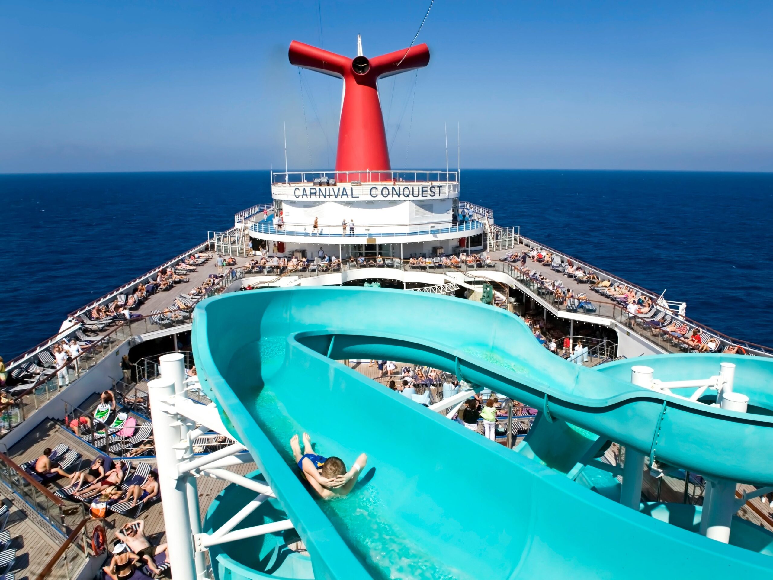 The water slide onboard the Carnival Conquest in 2007.
