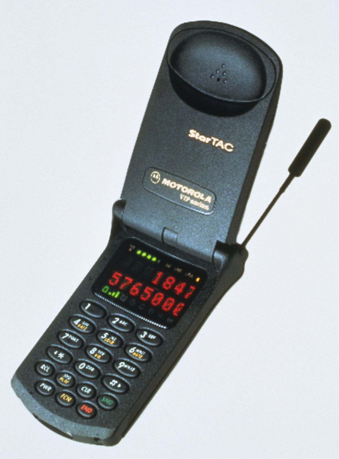 Een open Motorola StarTAC uit 1996