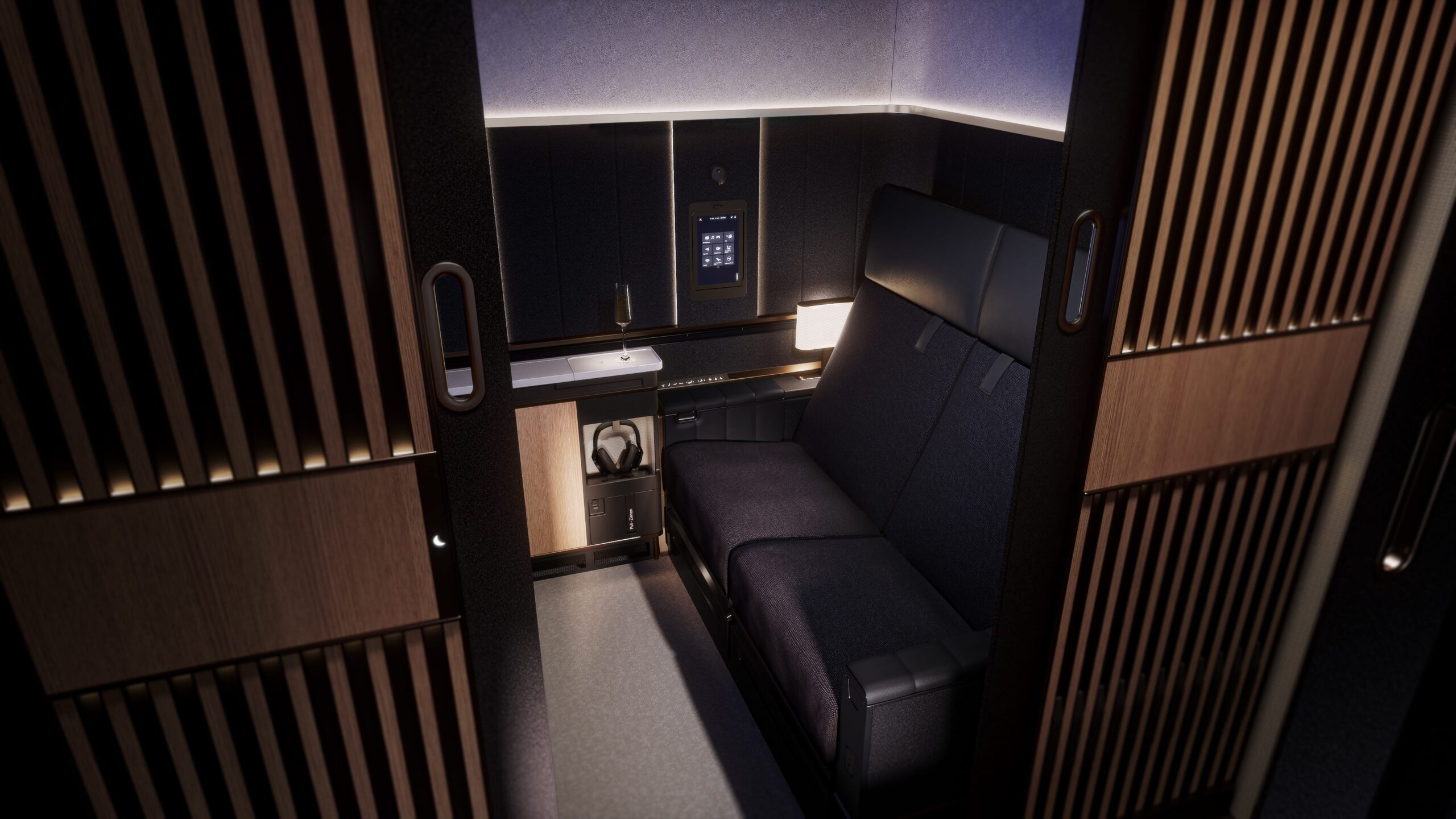 Lufthansa new Allegris first-class suites: Interior photo showing the seating